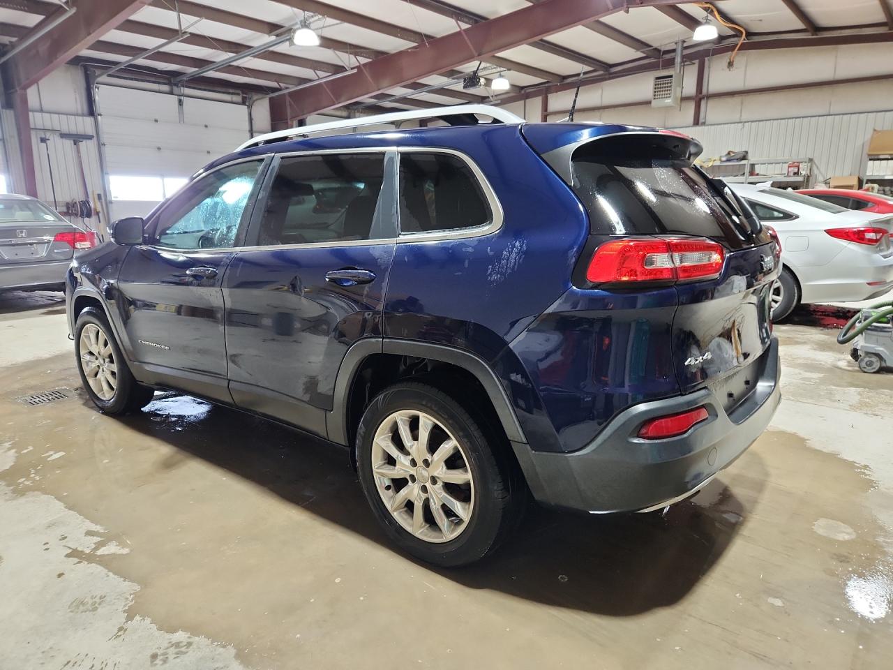 2016 Jeep Cherokee Limited Blue vin: 1C4PJMDB9GW259771 Damage: Left Rear Door, Dent(S) W/No Paint Dmg, > 12 Inches