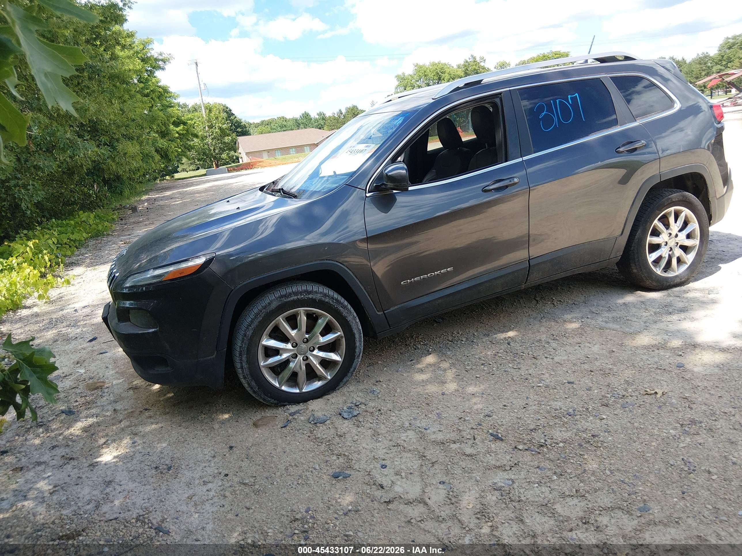 2015 Jeep Cherokee Limited Gray vin: 1C4PJMDBXFW512482