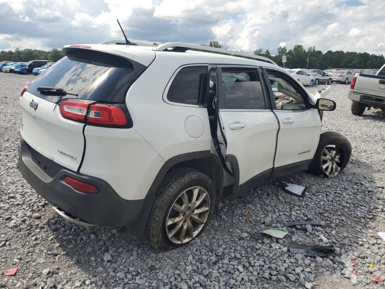 2015 Jeep Cherokee Limited White vin: 1C4PJMDBXFW737016