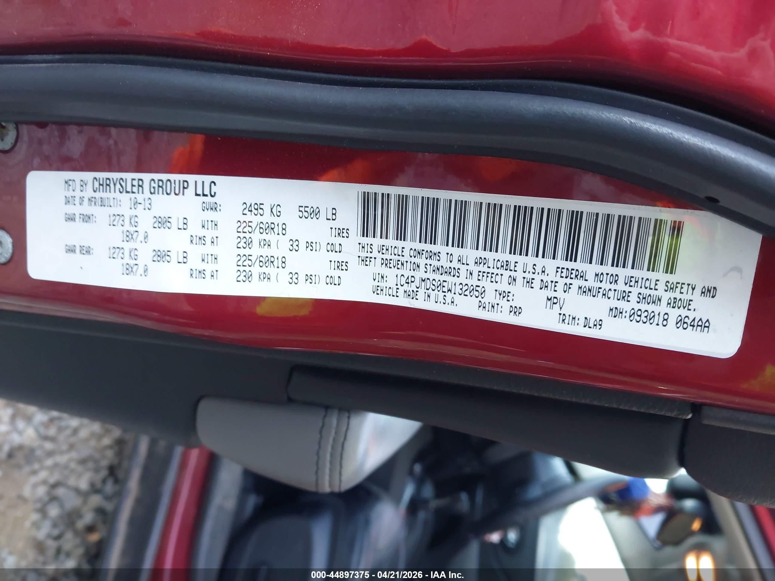 2014 Jeep Cherokee Limited Red vin: 1C4PJMDS0EW132050