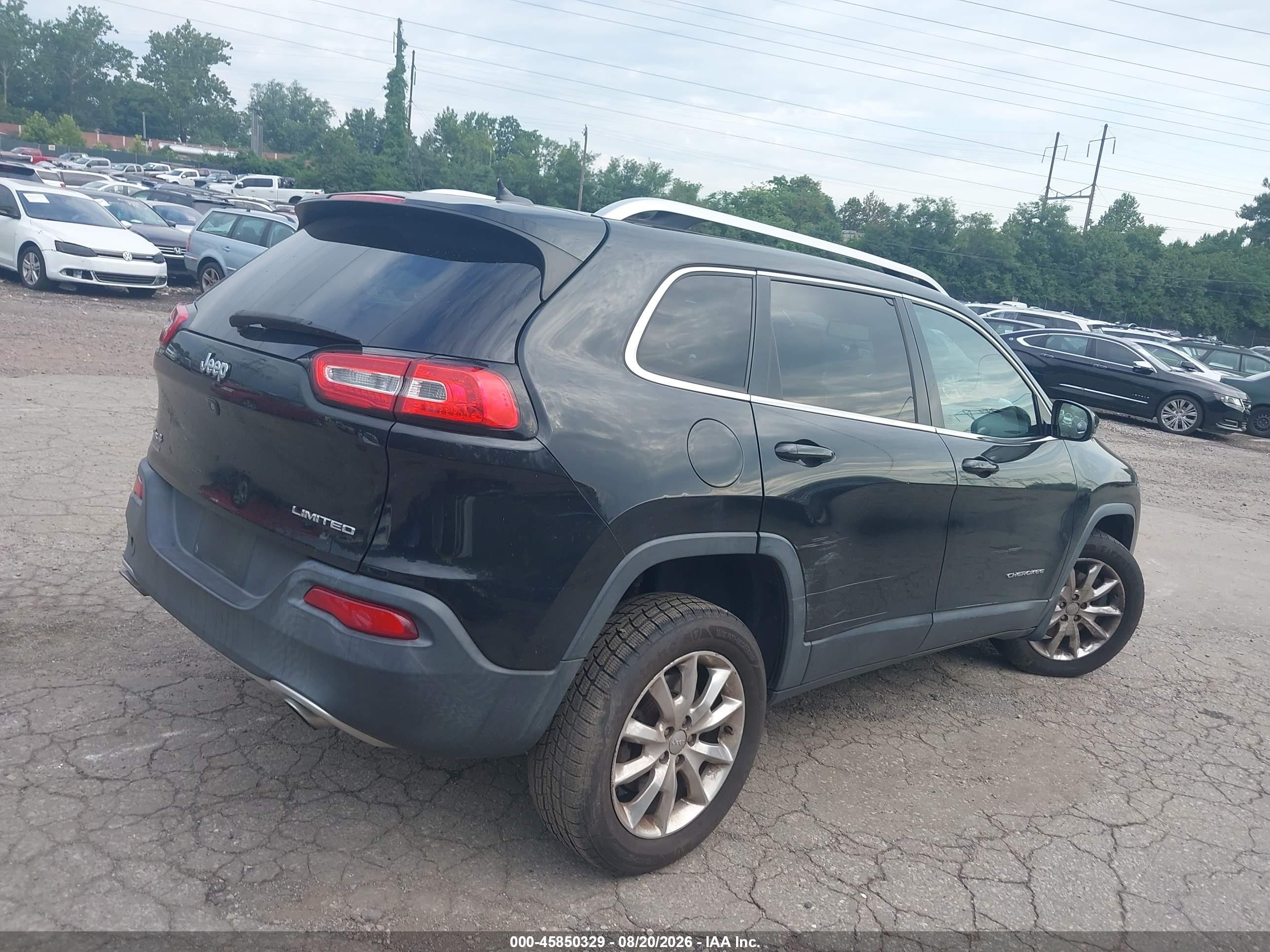 2014 Jeep Cherokee Limited Black vin: 1C4PJMDS0EW210780