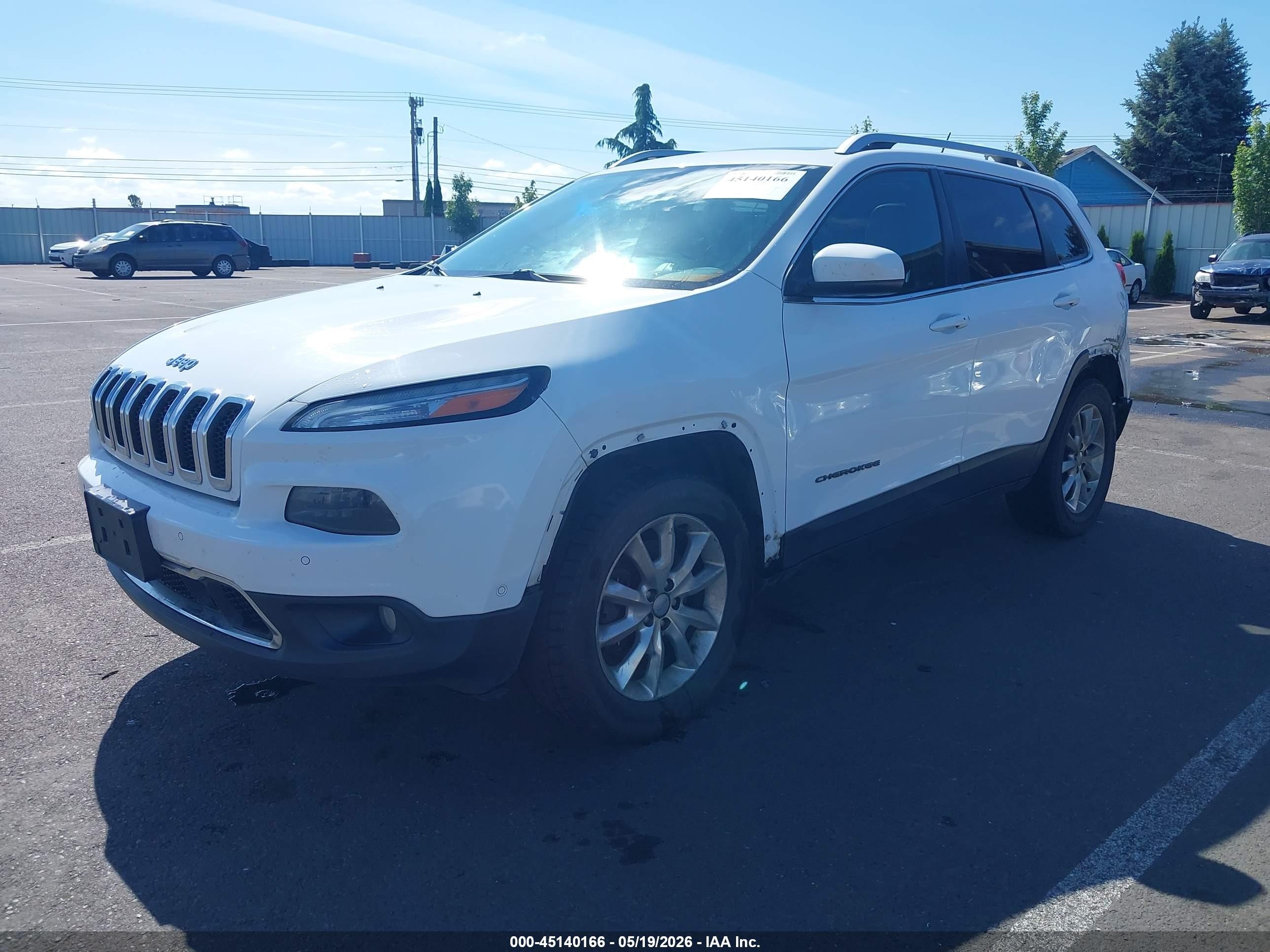 2014 Jeep Cherokee Limited White vin: 1C4PJMDS0EW256917