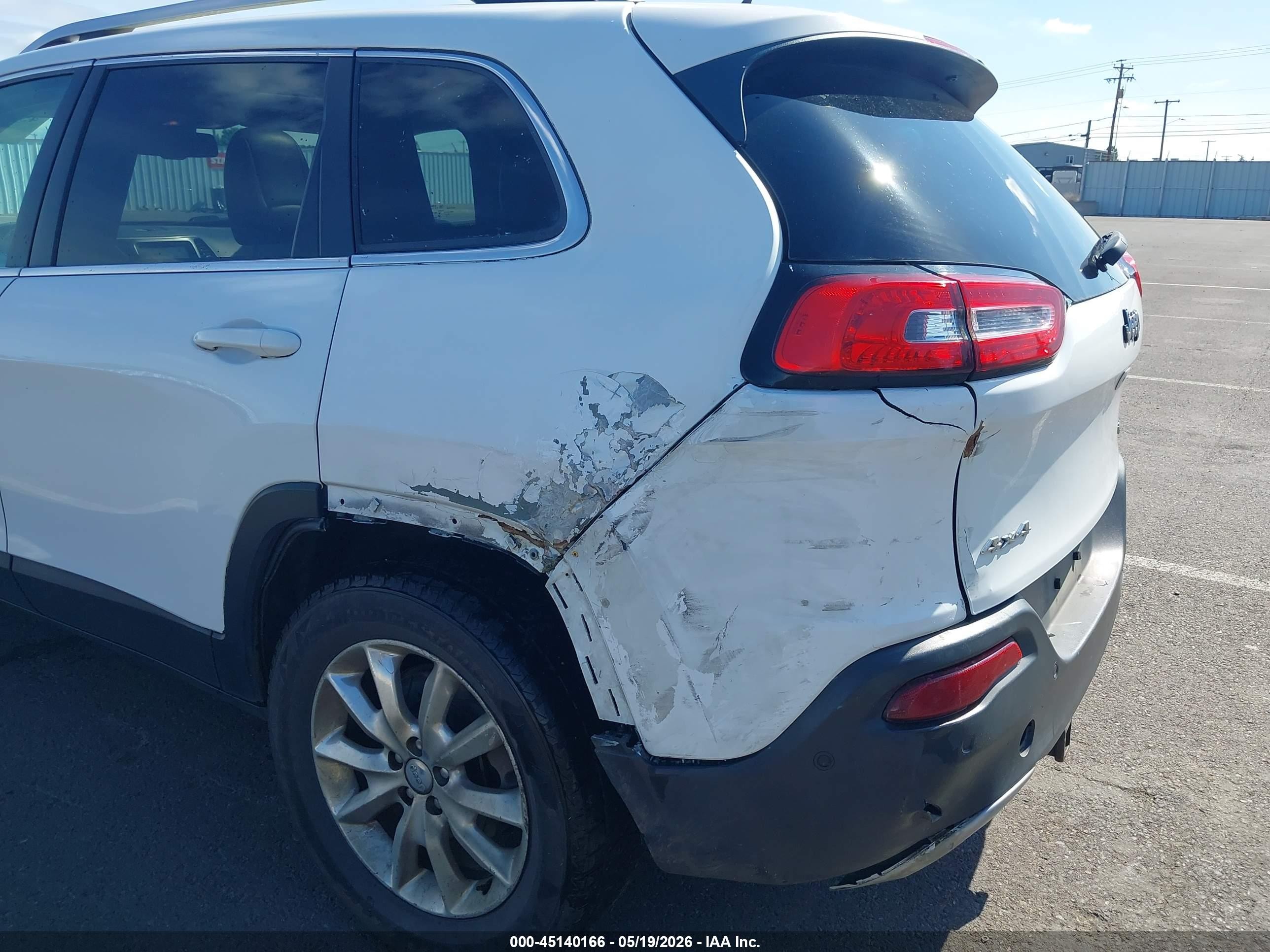 2014 Jeep Cherokee Limited White vin: 1C4PJMDS0EW256917