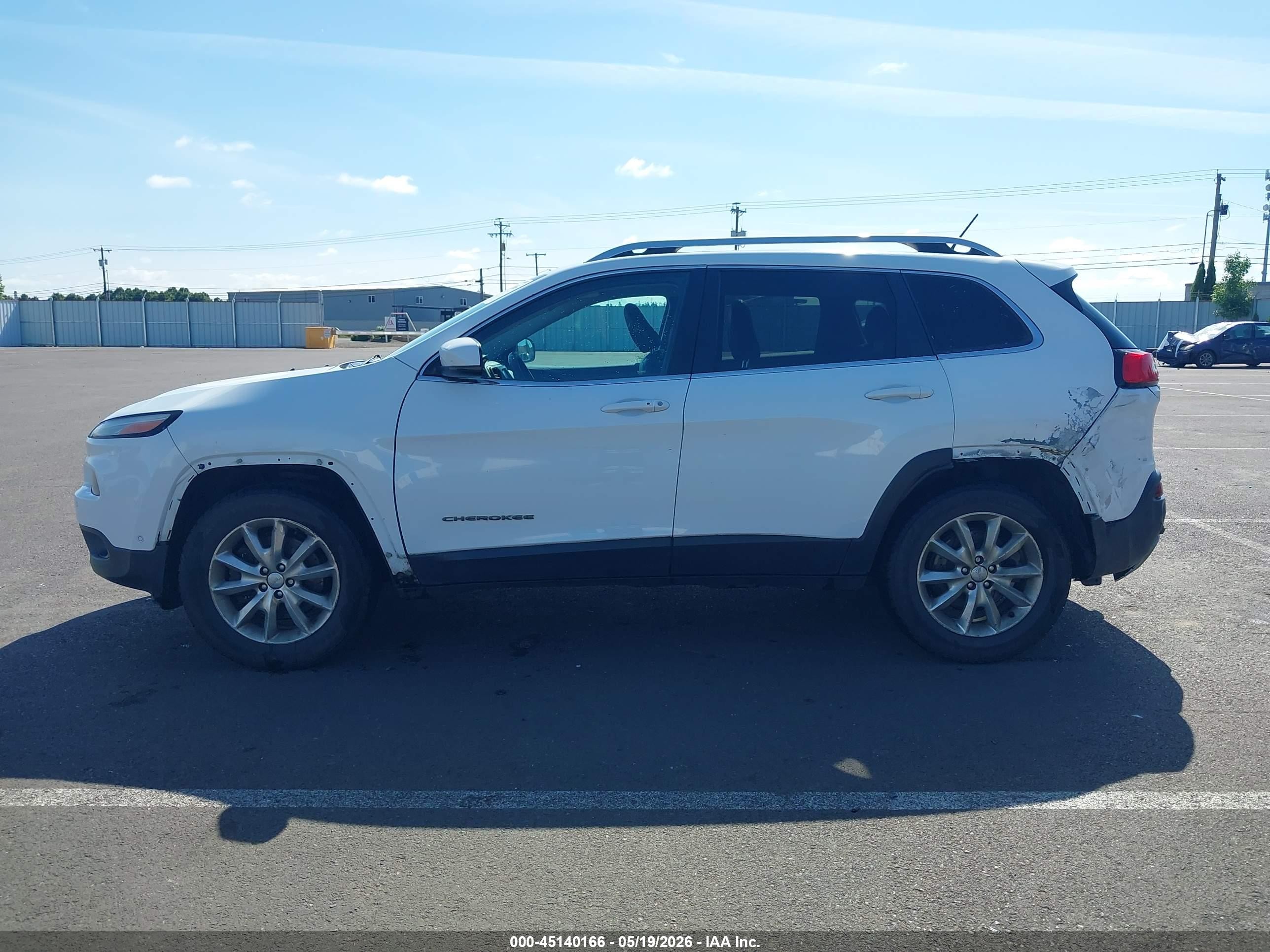 2014 Jeep Cherokee Limited White vin: 1C4PJMDS0EW256917