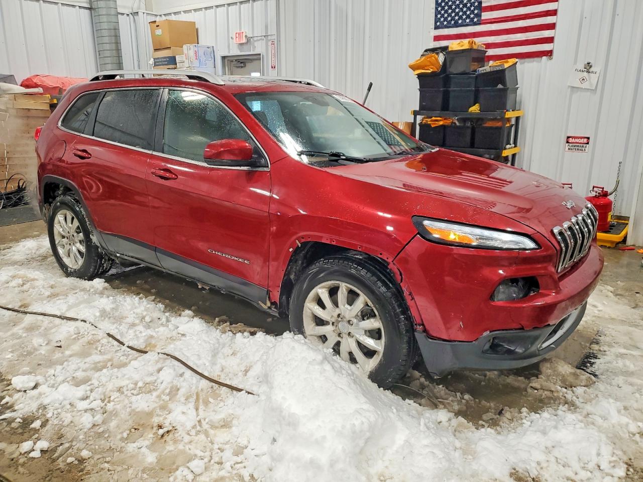 2015 Jeep Cherokee Limited Burgundy vin: 1C4PJMDS0FW652721