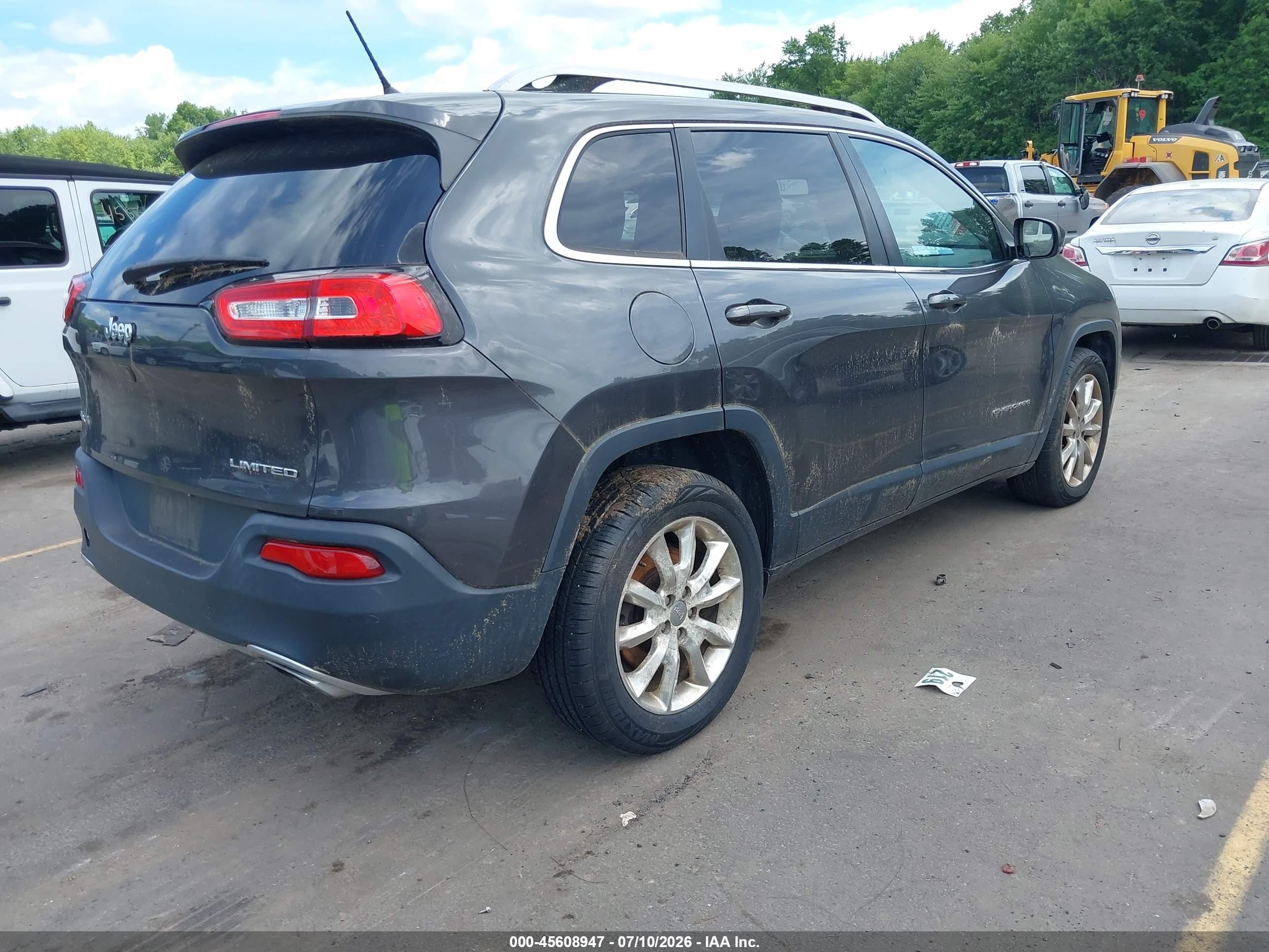 2015 Jeep Cherokee Limited Gray vin: 1C4PJMDS0FW681376