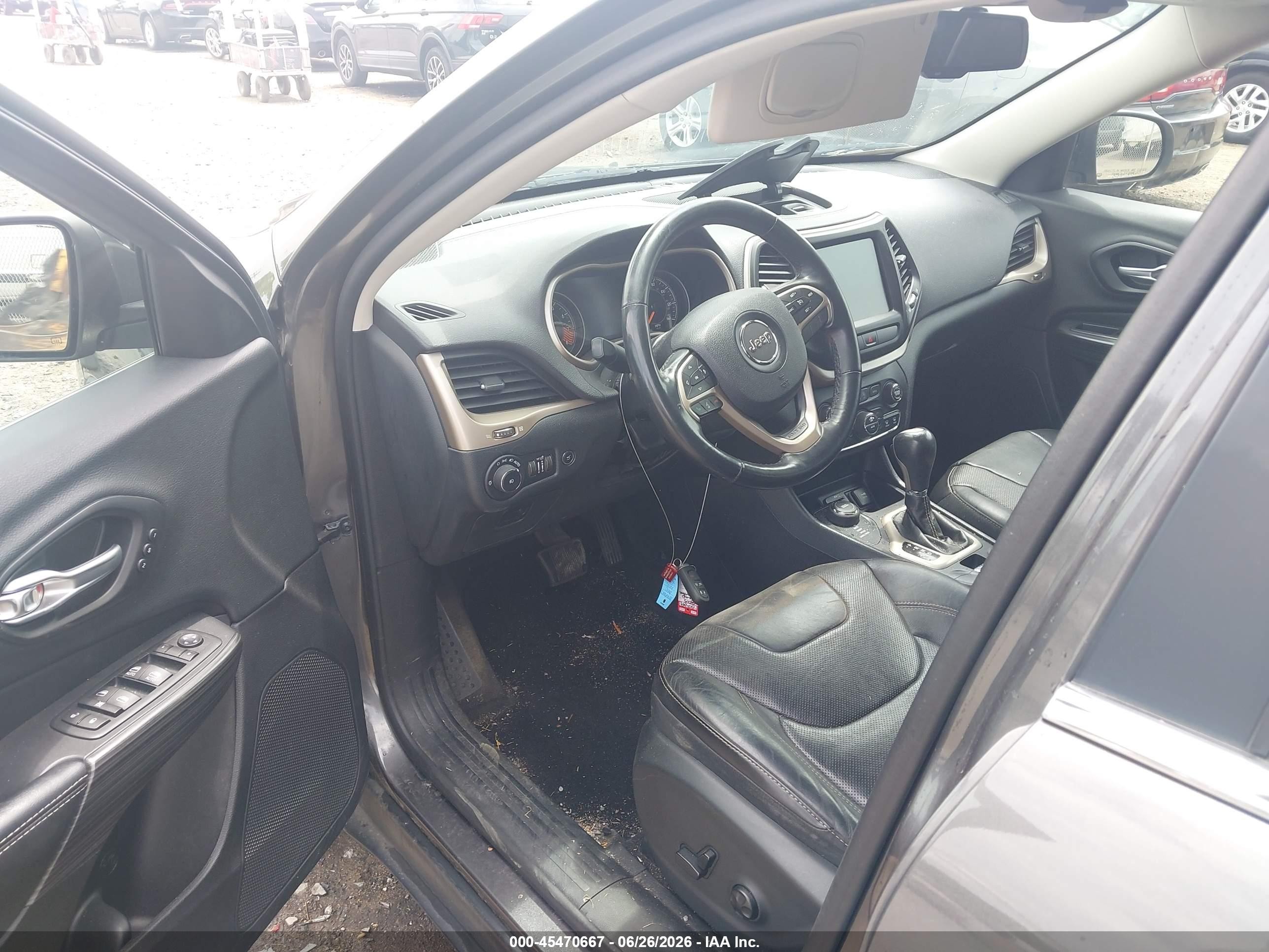 2015 Jeep Cherokee Limited Black vin: 1C4PJMDS0FW687579