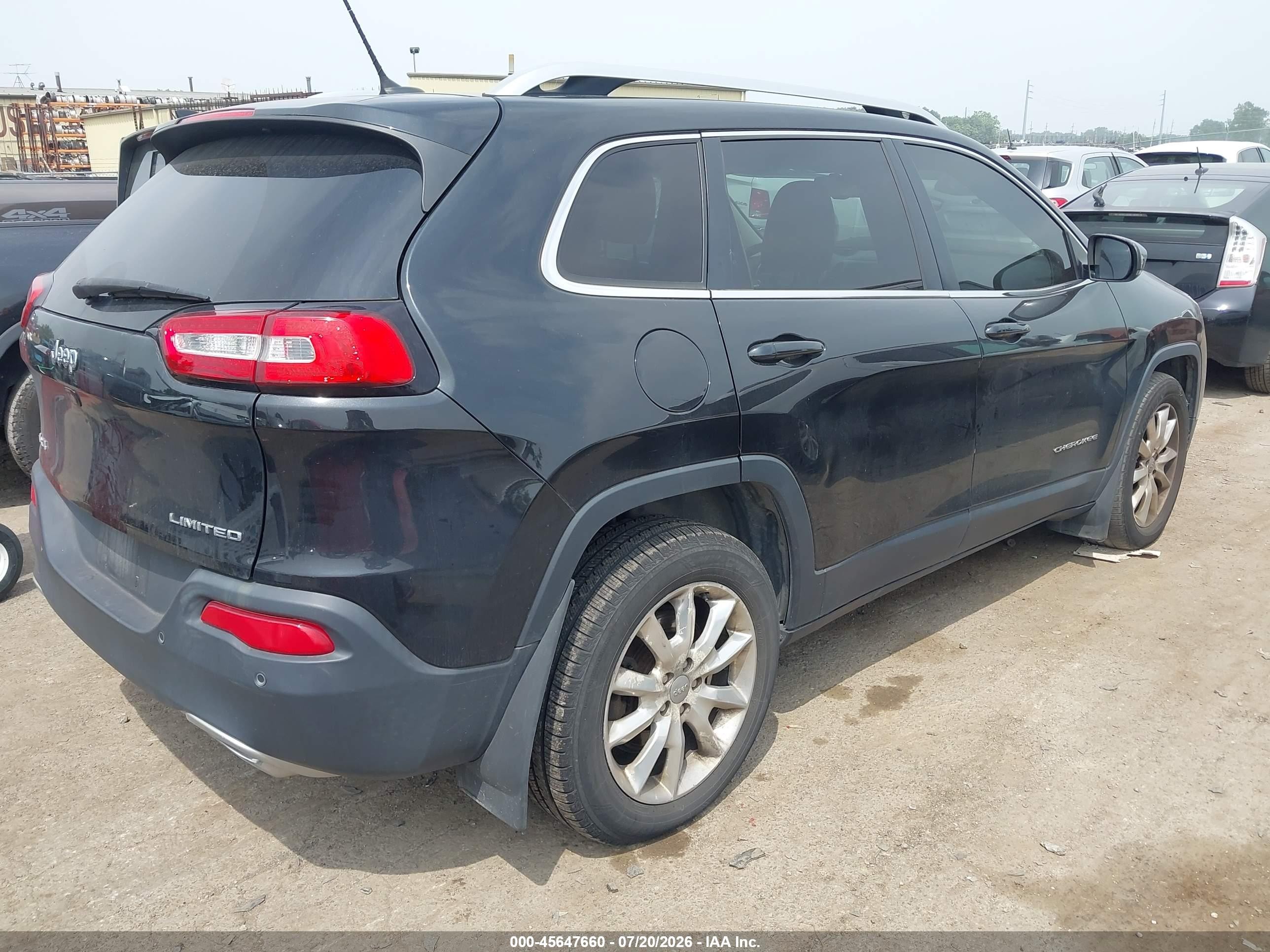 2015 Jeep Cherokee Limited Black vin: 1C4PJMDS0FW704705