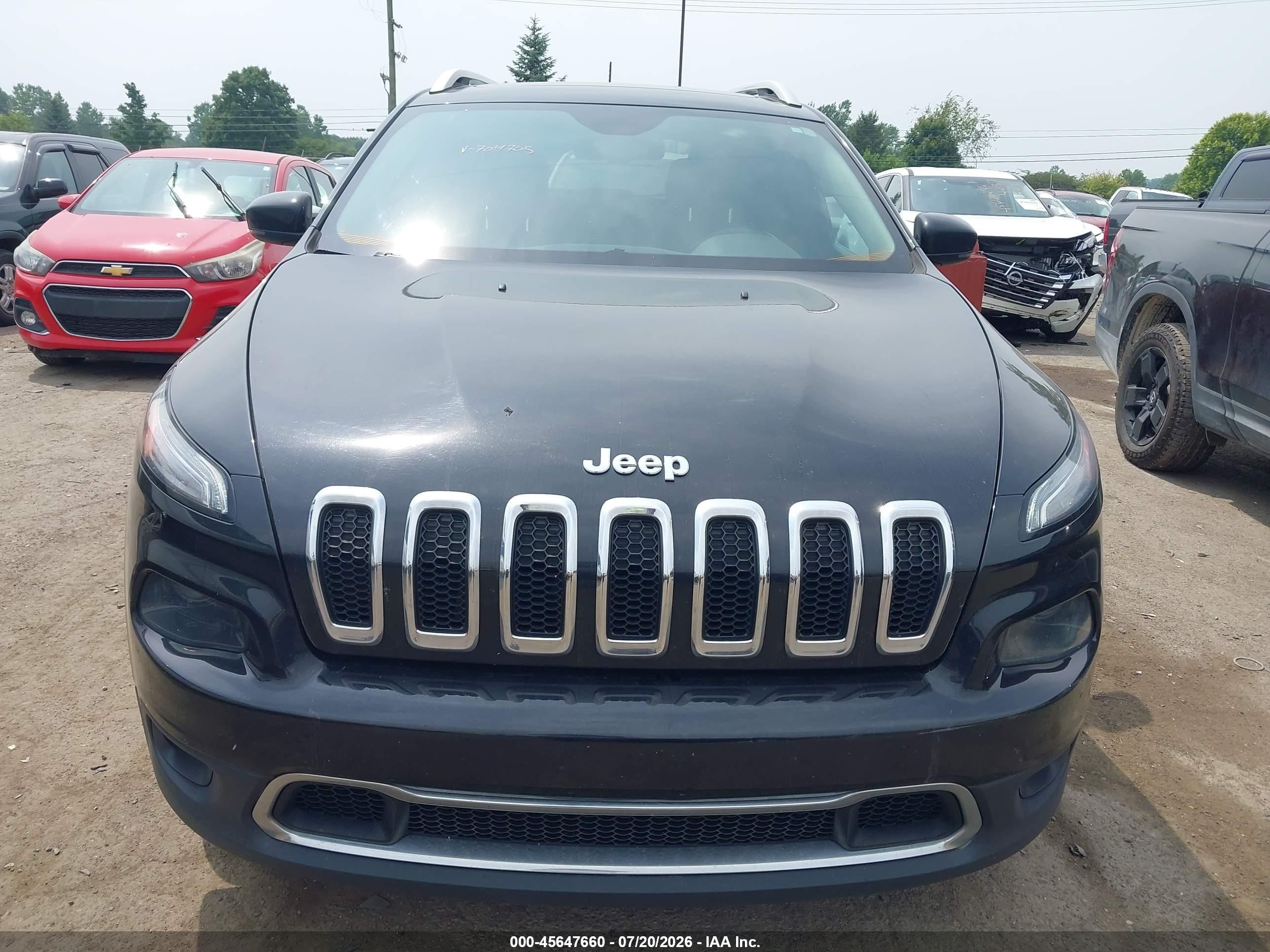2015 Jeep Cherokee Limited Black vin: 1C4PJMDS0FW704705