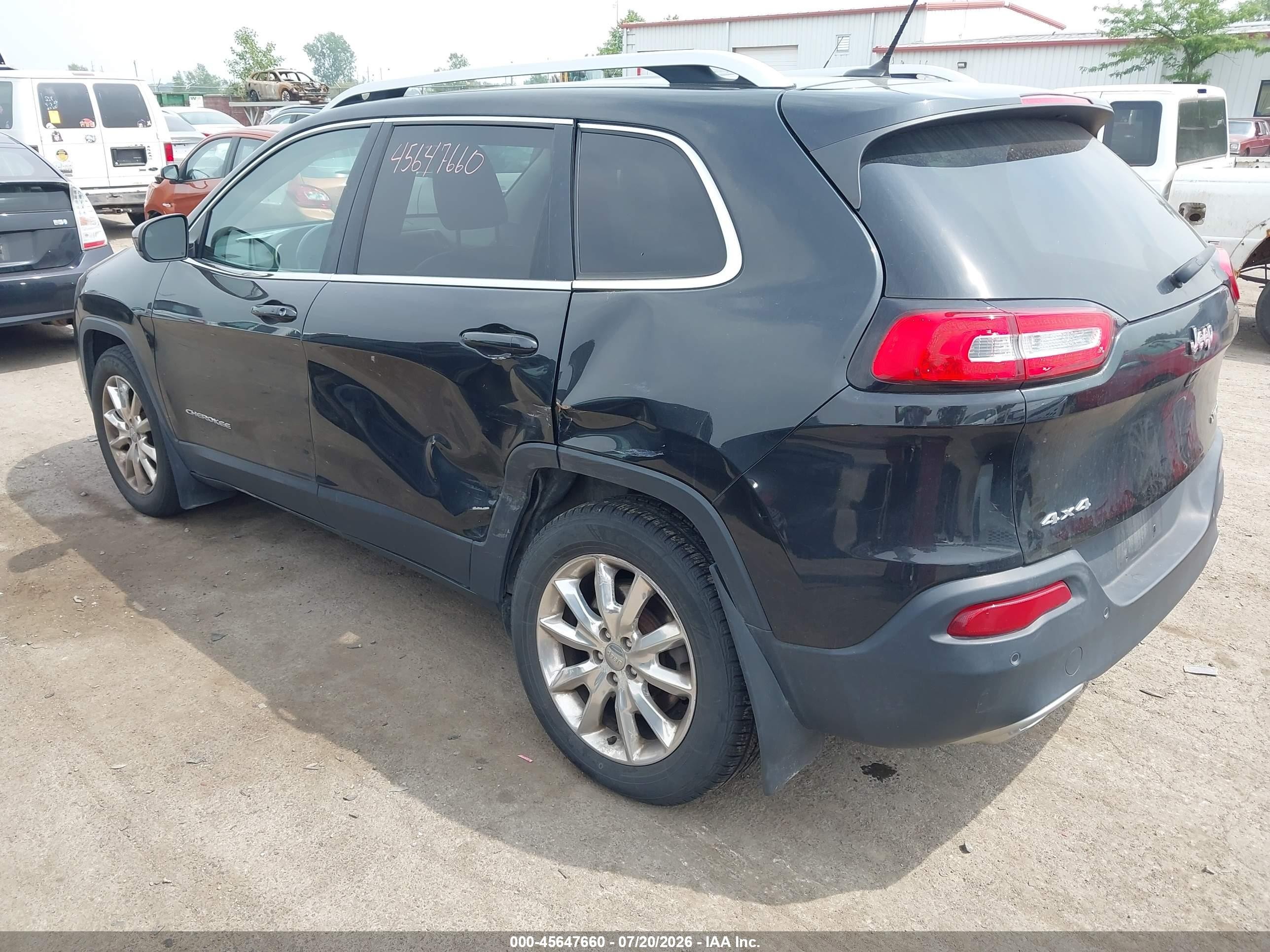2015 Jeep Cherokee Limited Black vin: 1C4PJMDS0FW704705