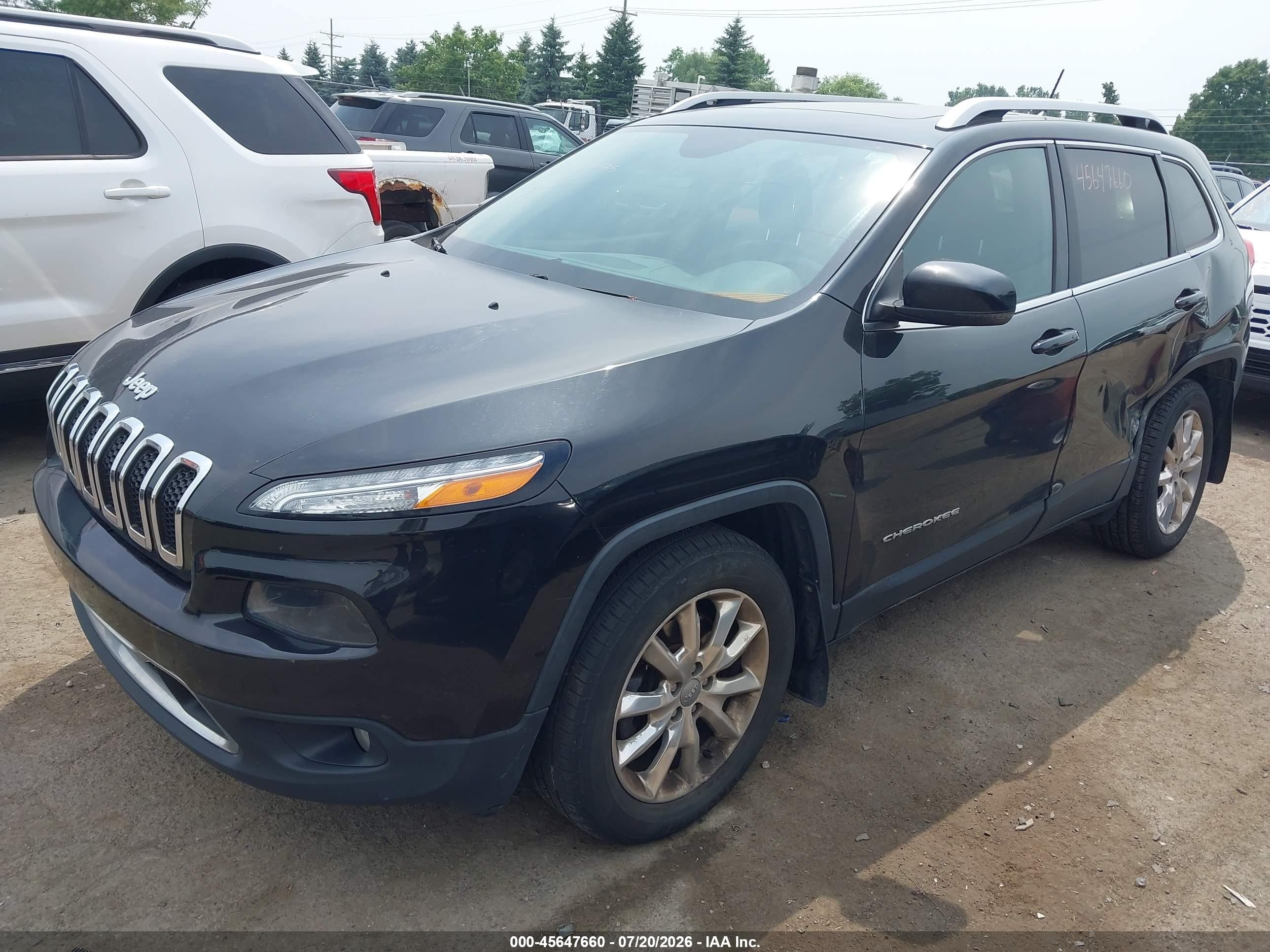 2015 Jeep Cherokee Limited Black vin: 1C4PJMDS0FW704705