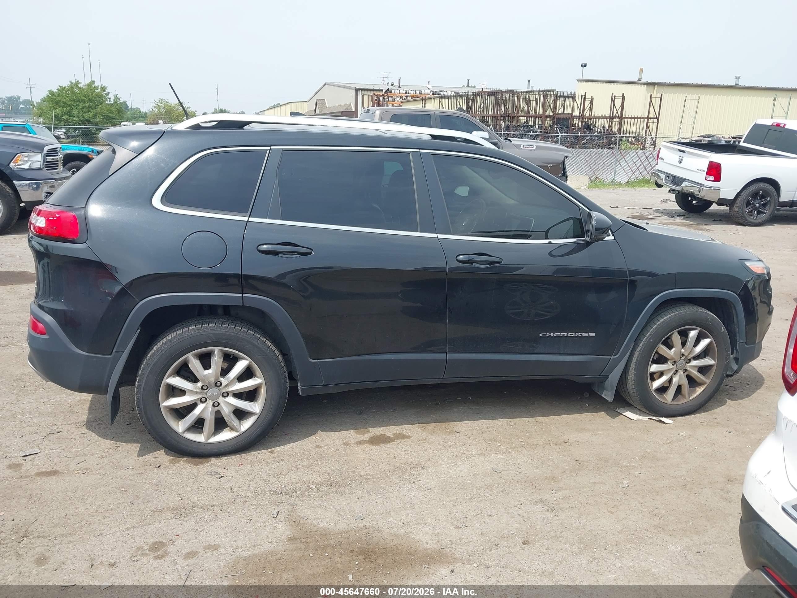 2015 Jeep Cherokee Limited Black vin: 1C4PJMDS0FW704705