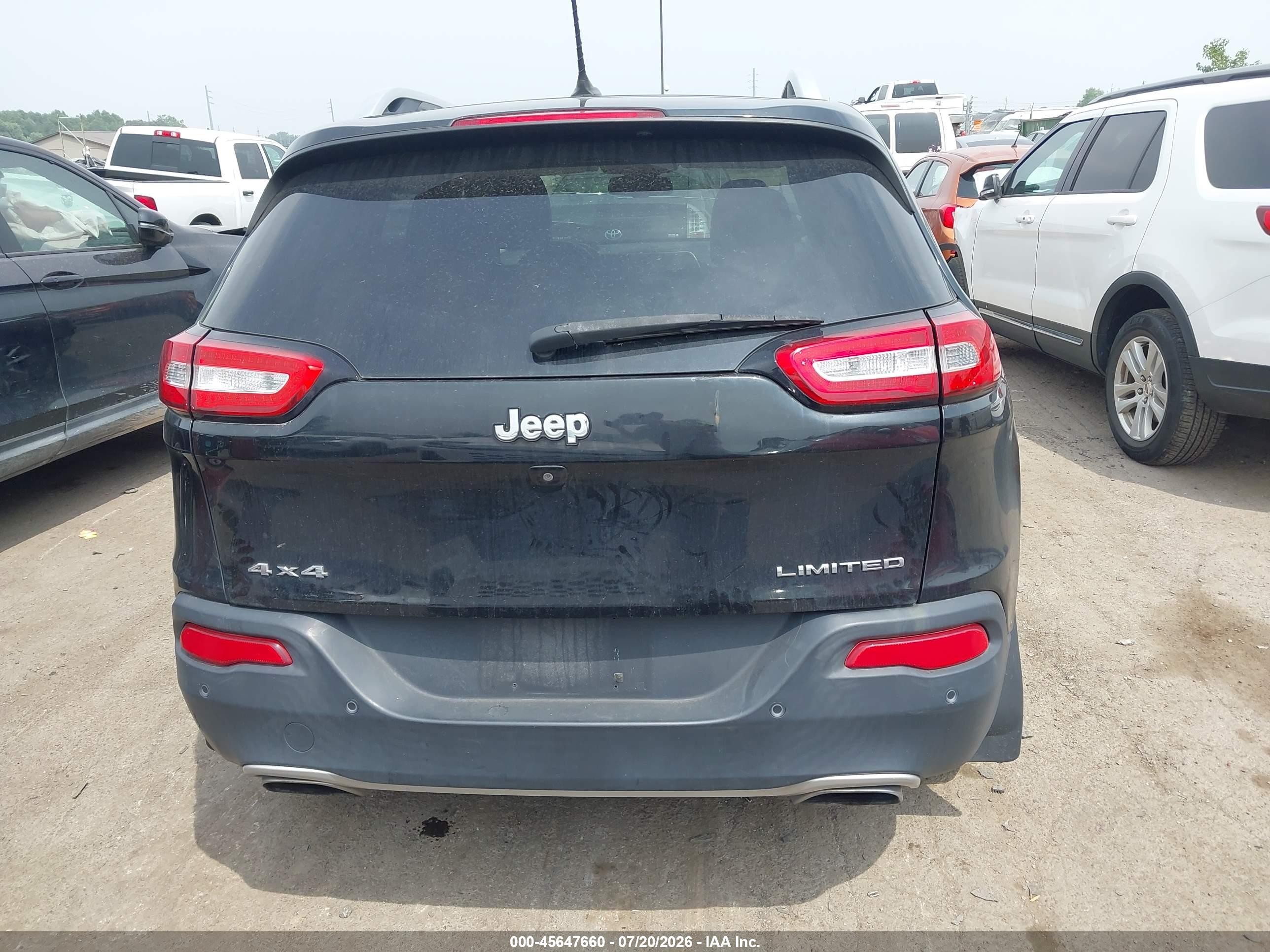 2015 Jeep Cherokee Limited Black vin: 1C4PJMDS0FW704705