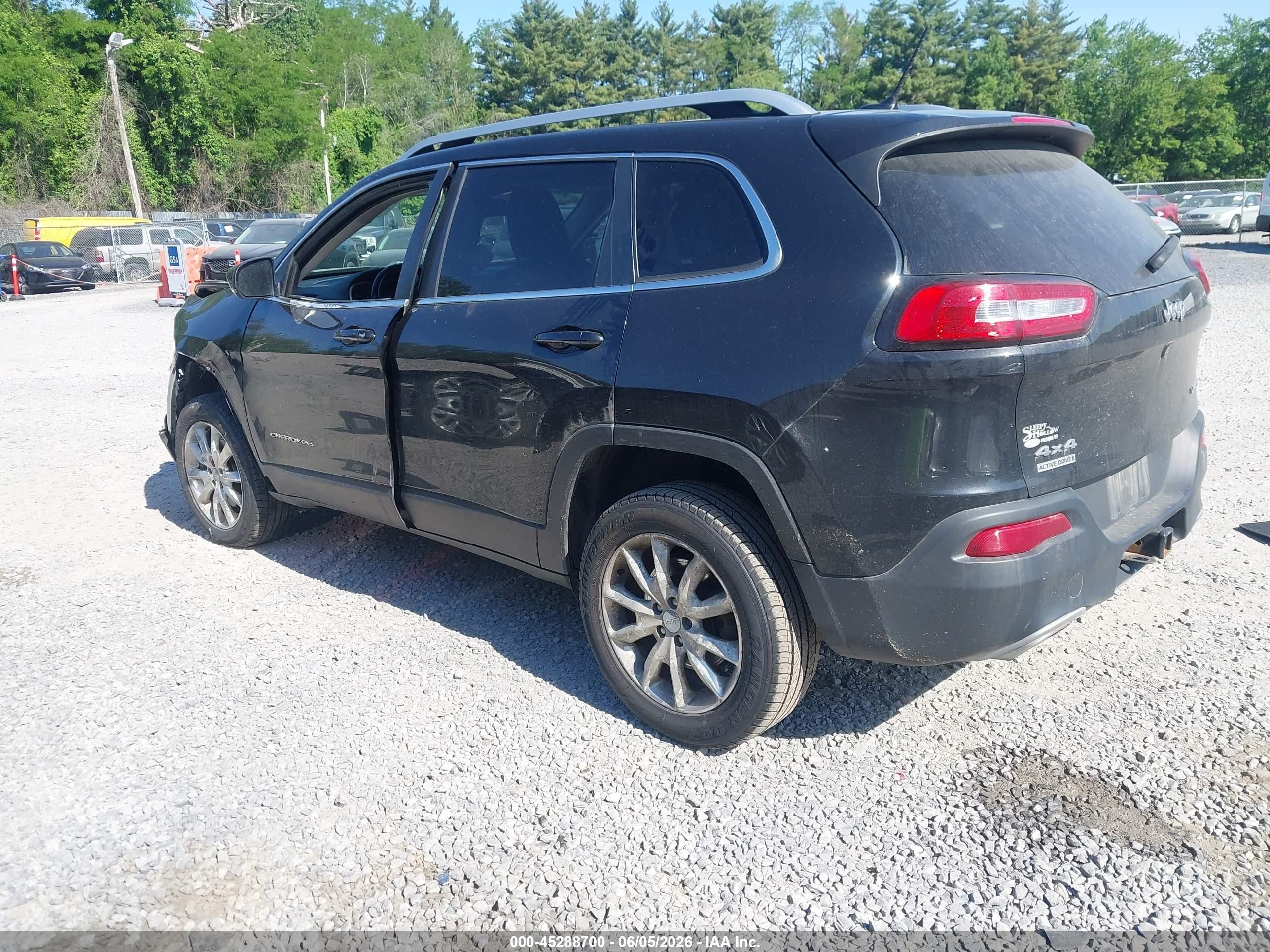 2015 Jeep Cherokee Limited Black vin: 1C4PJMDS0FW729281