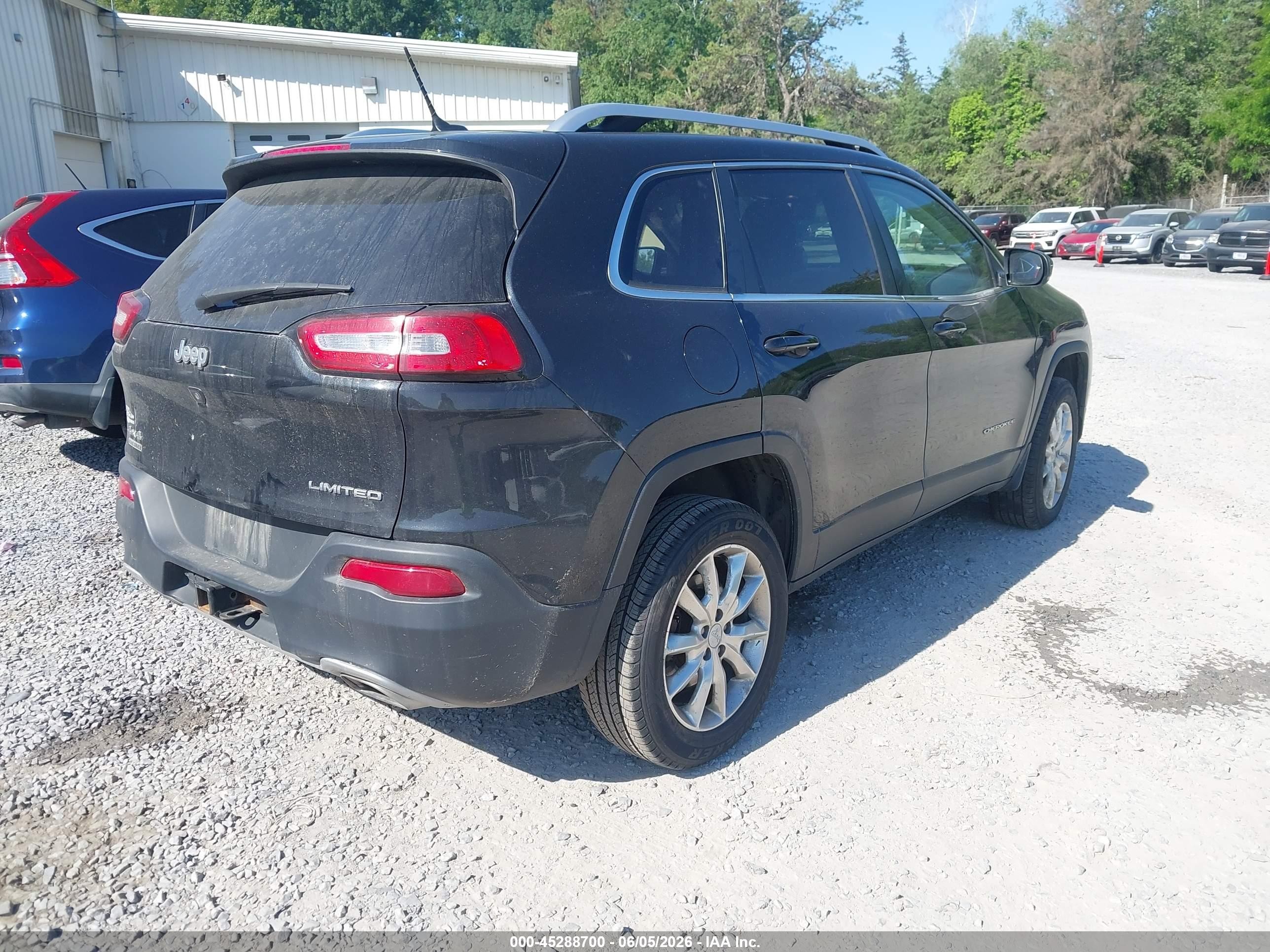 2015 Jeep Cherokee Limited Black vin: 1C4PJMDS0FW729281