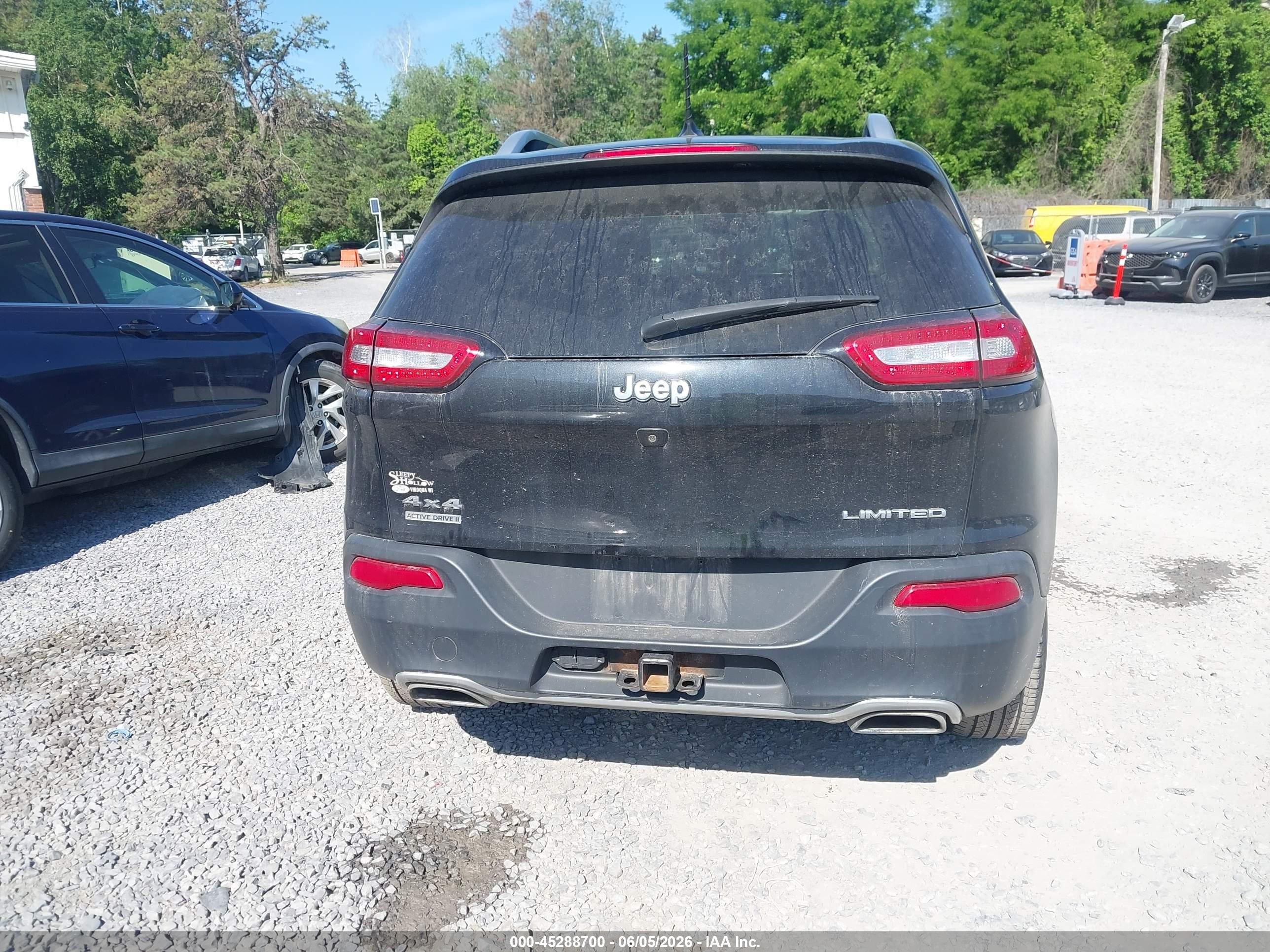 2015 Jeep Cherokee Limited Black vin: 1C4PJMDS0FW729281