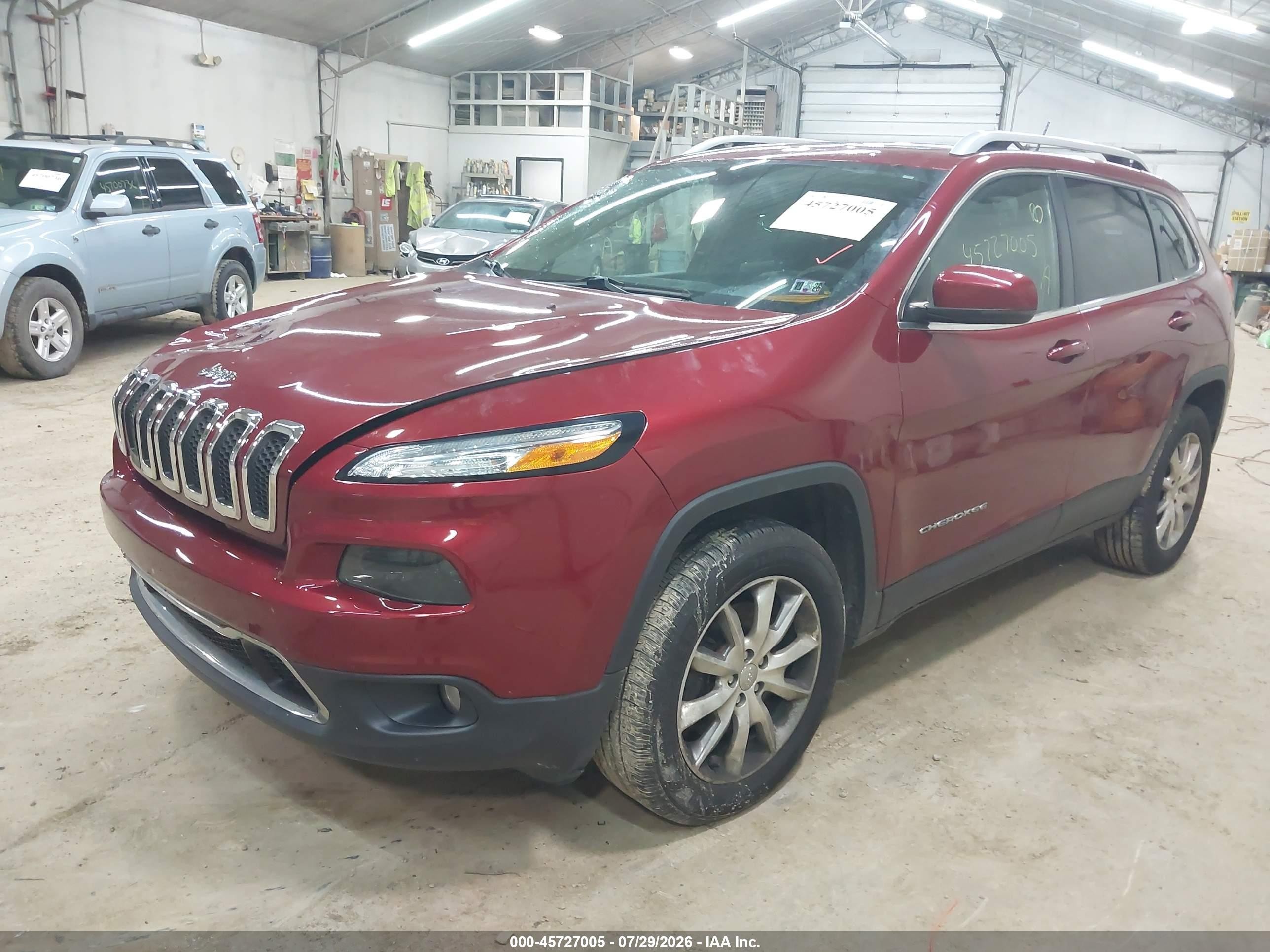2014 Jeep Cherokee Limited Burgundy vin: 1C4PJMDS1EW183766