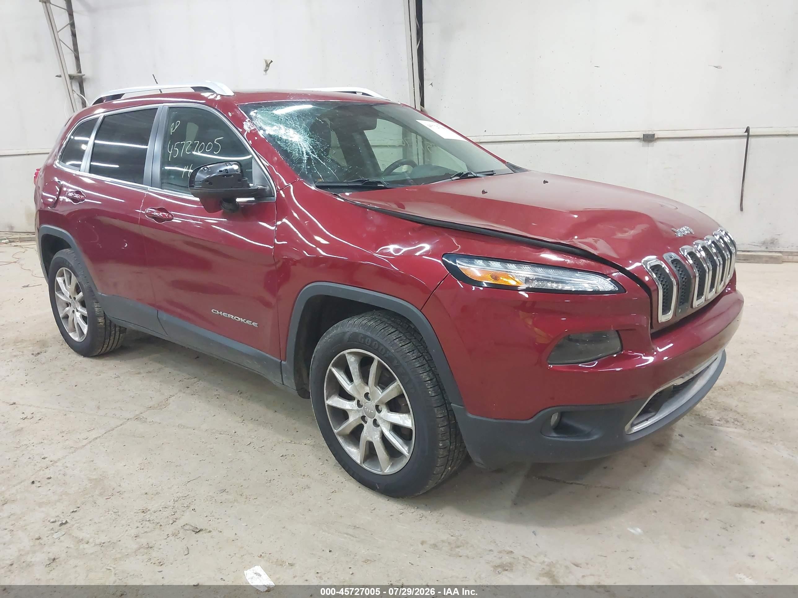 2014 Jeep Cherokee Limited Burgundy vin: 1C4PJMDS1EW183766