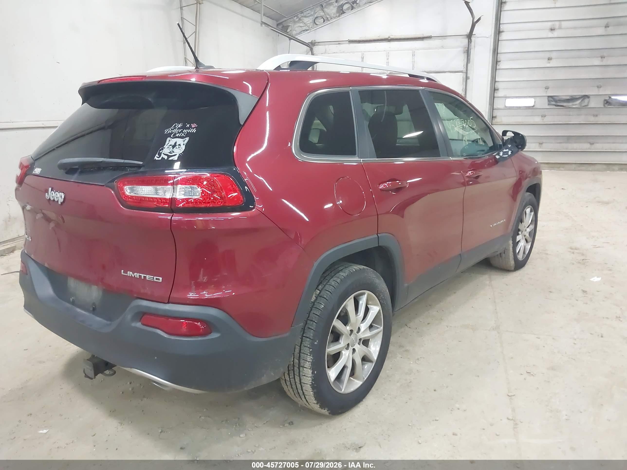 2014 Jeep Cherokee Limited Burgundy vin: 1C4PJMDS1EW183766