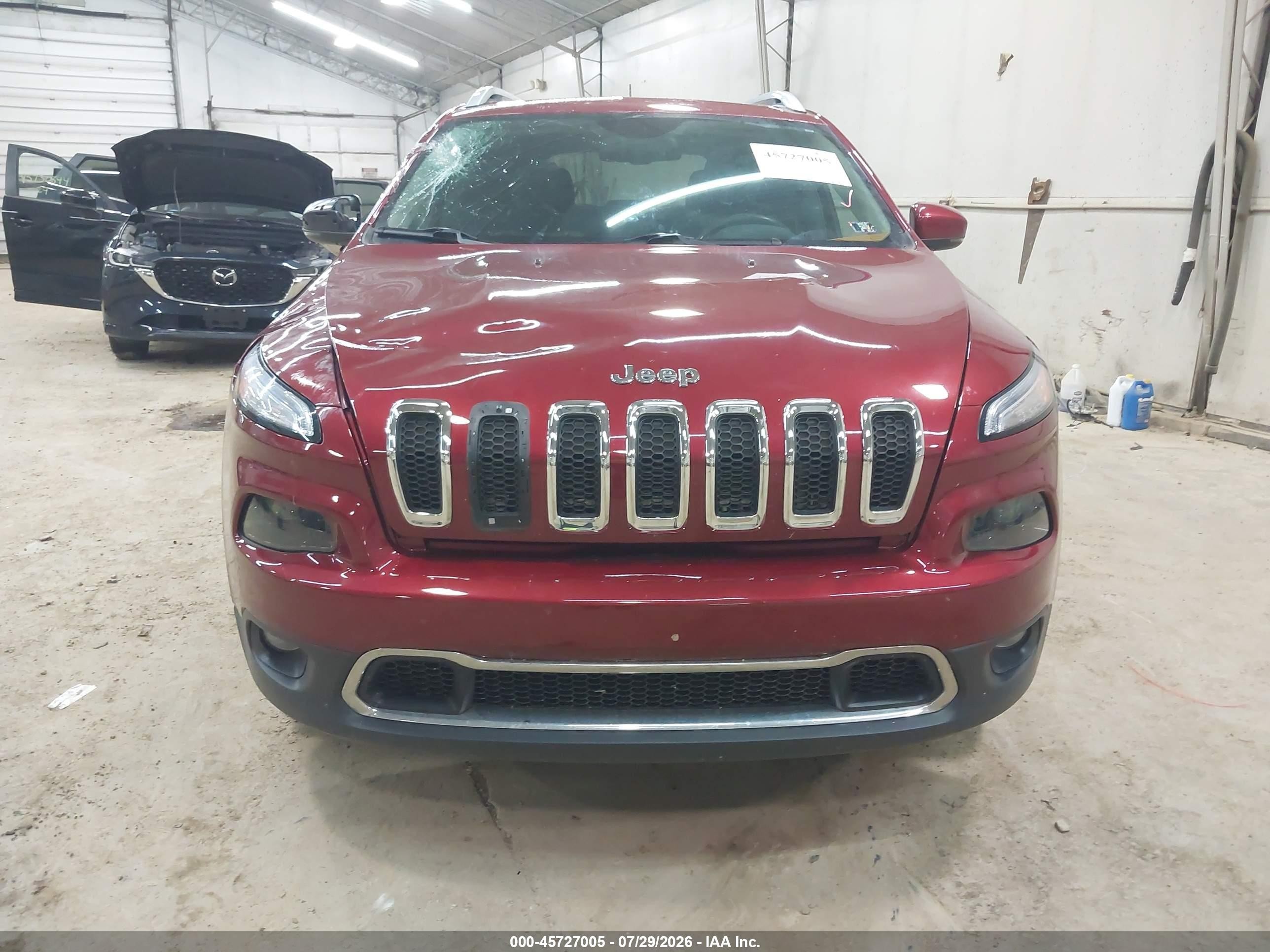 2014 Jeep Cherokee Limited Burgundy vin: 1C4PJMDS1EW183766