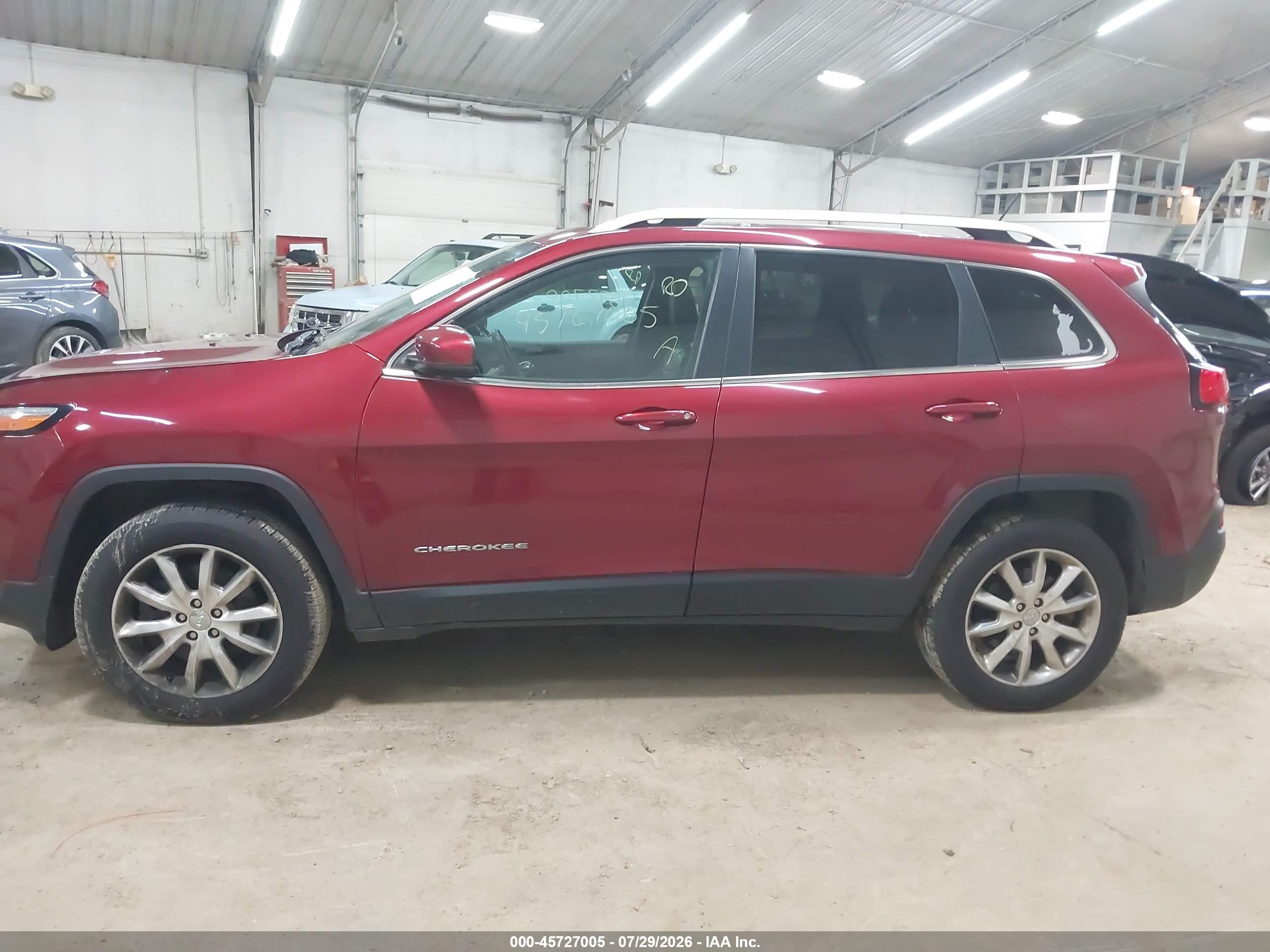 2014 Jeep Cherokee Limited Burgundy vin: 1C4PJMDS1EW183766