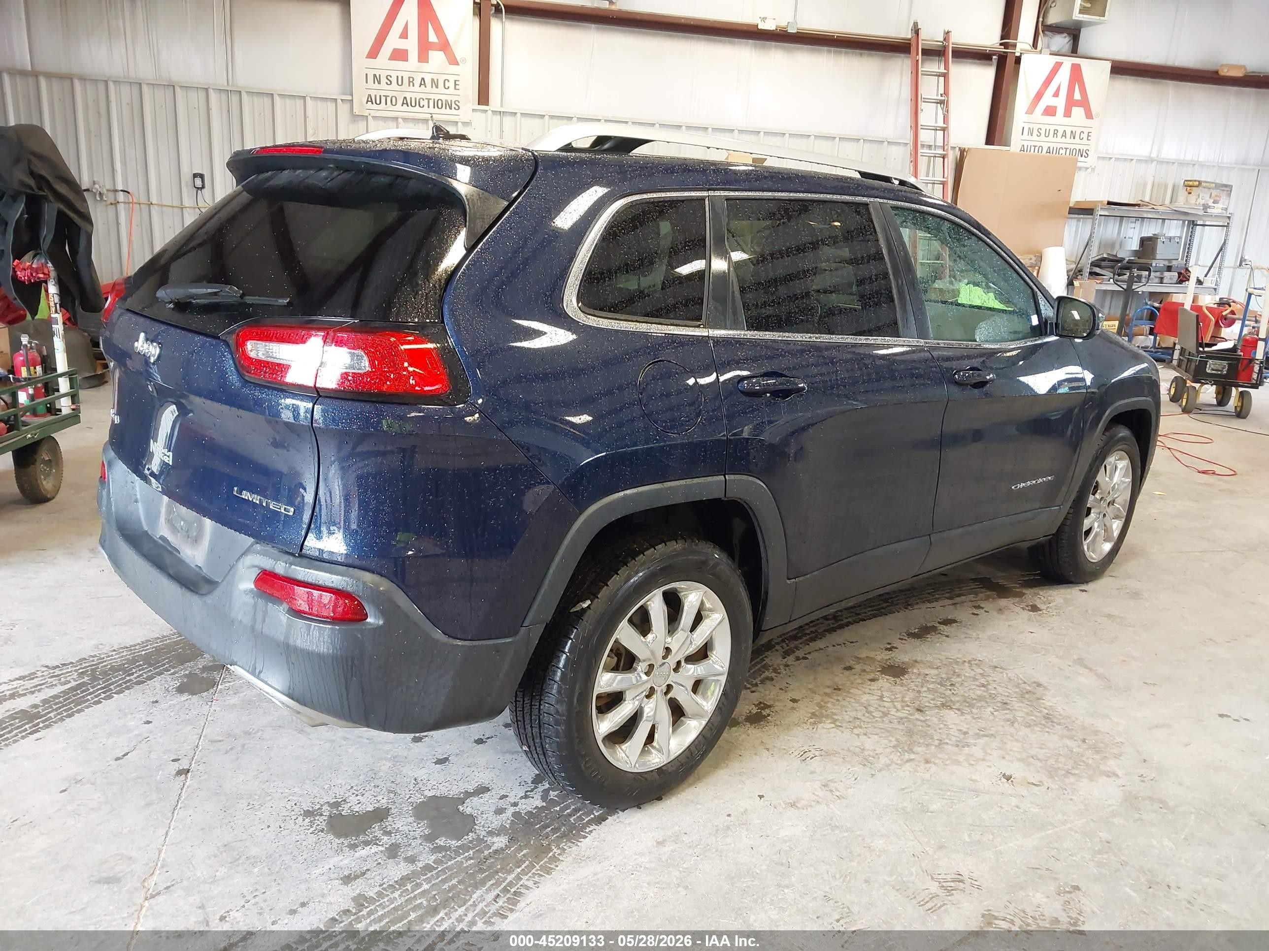 2015 Jeep Cherokee Limited Dark Blue vin: 1C4PJMDS1FW551817