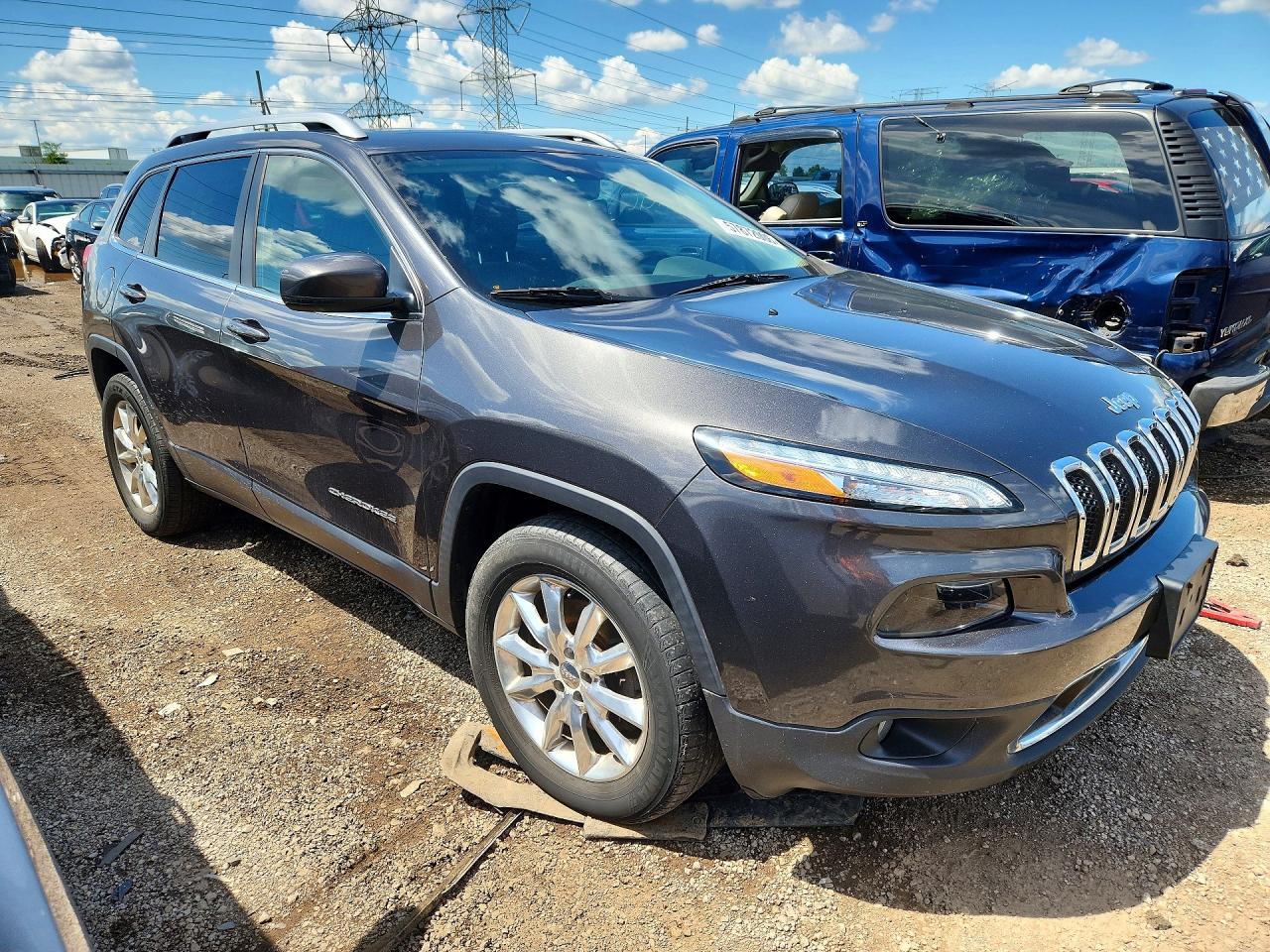 2015 Jeep Cherokee Limited Серый vin: 1C4PJMDS1FW646474