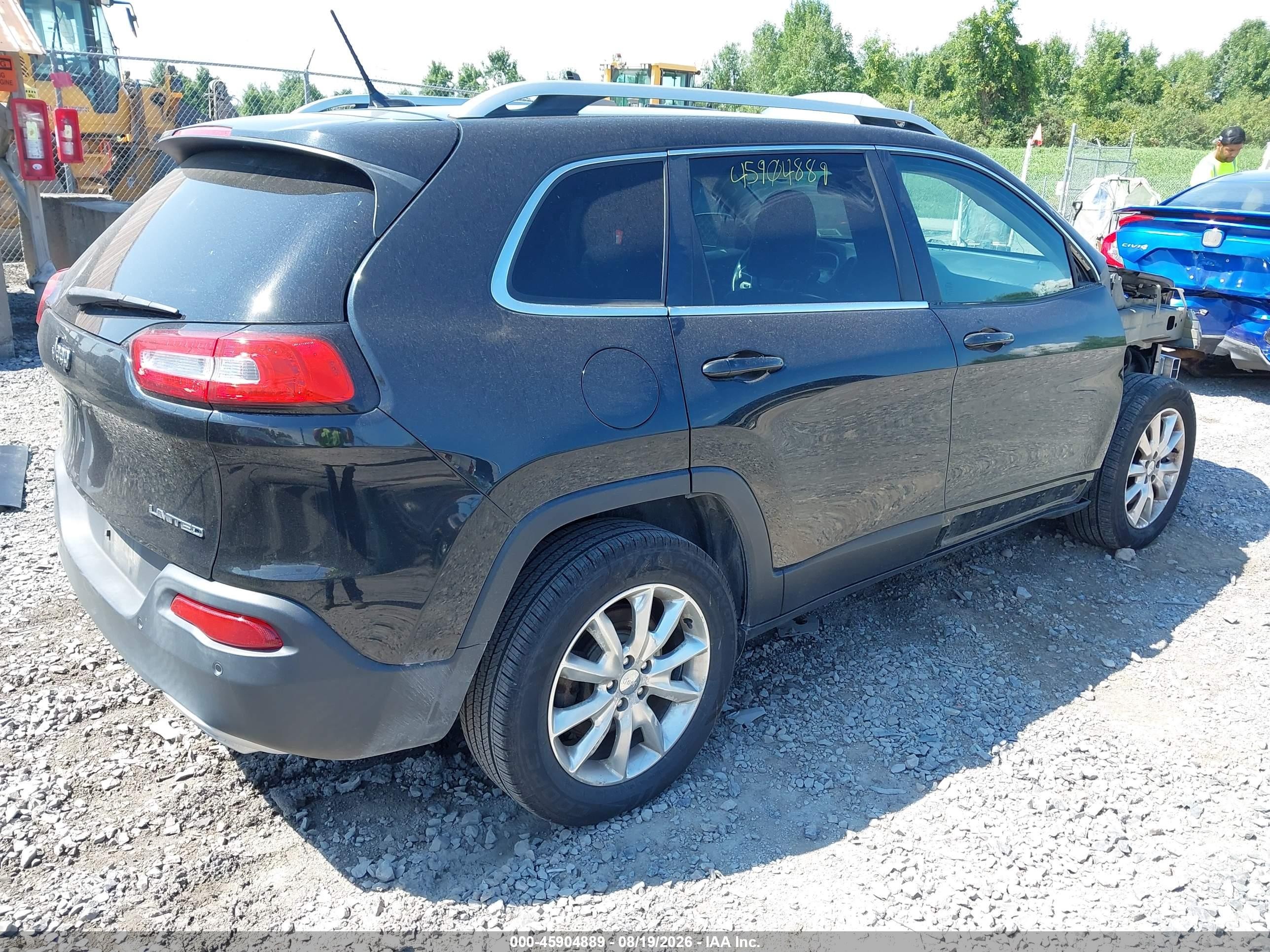 2015 Jeep Cherokee Limited Black vin: 1C4PJMDS1FW662478