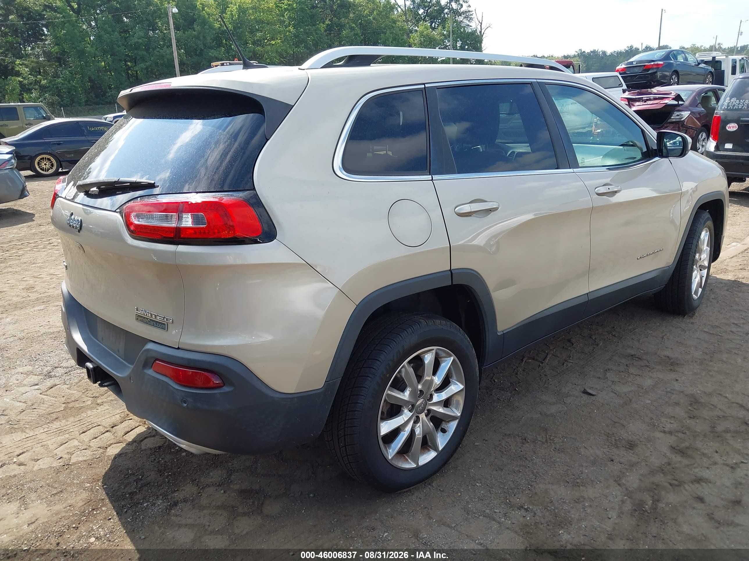 2015 Jeep Cherokee Limited Gold vin: 1C4PJMDS1FW675859