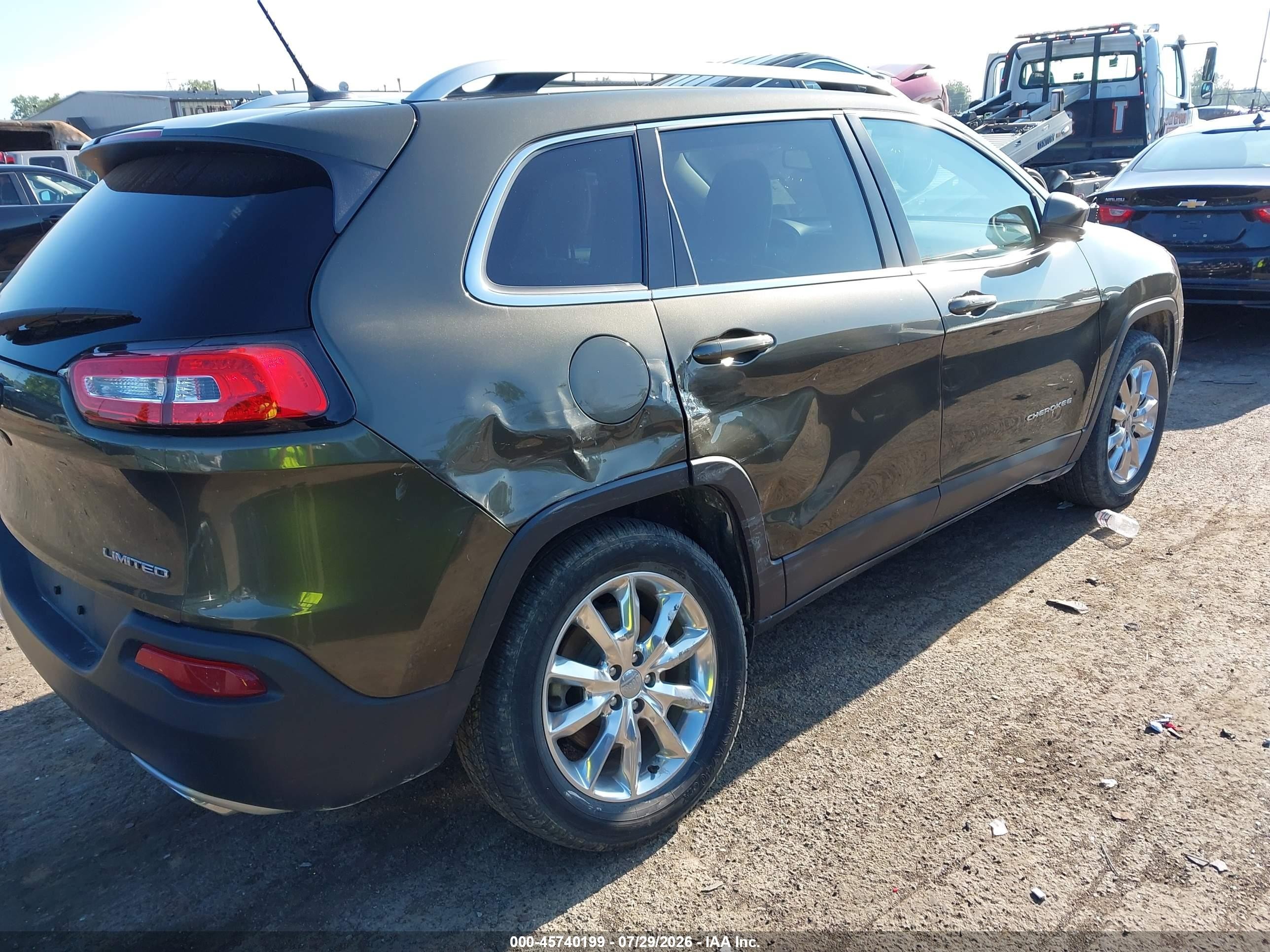 2015 Jeep Cherokee Limited Green vin: 1C4PJMDS1FW676008