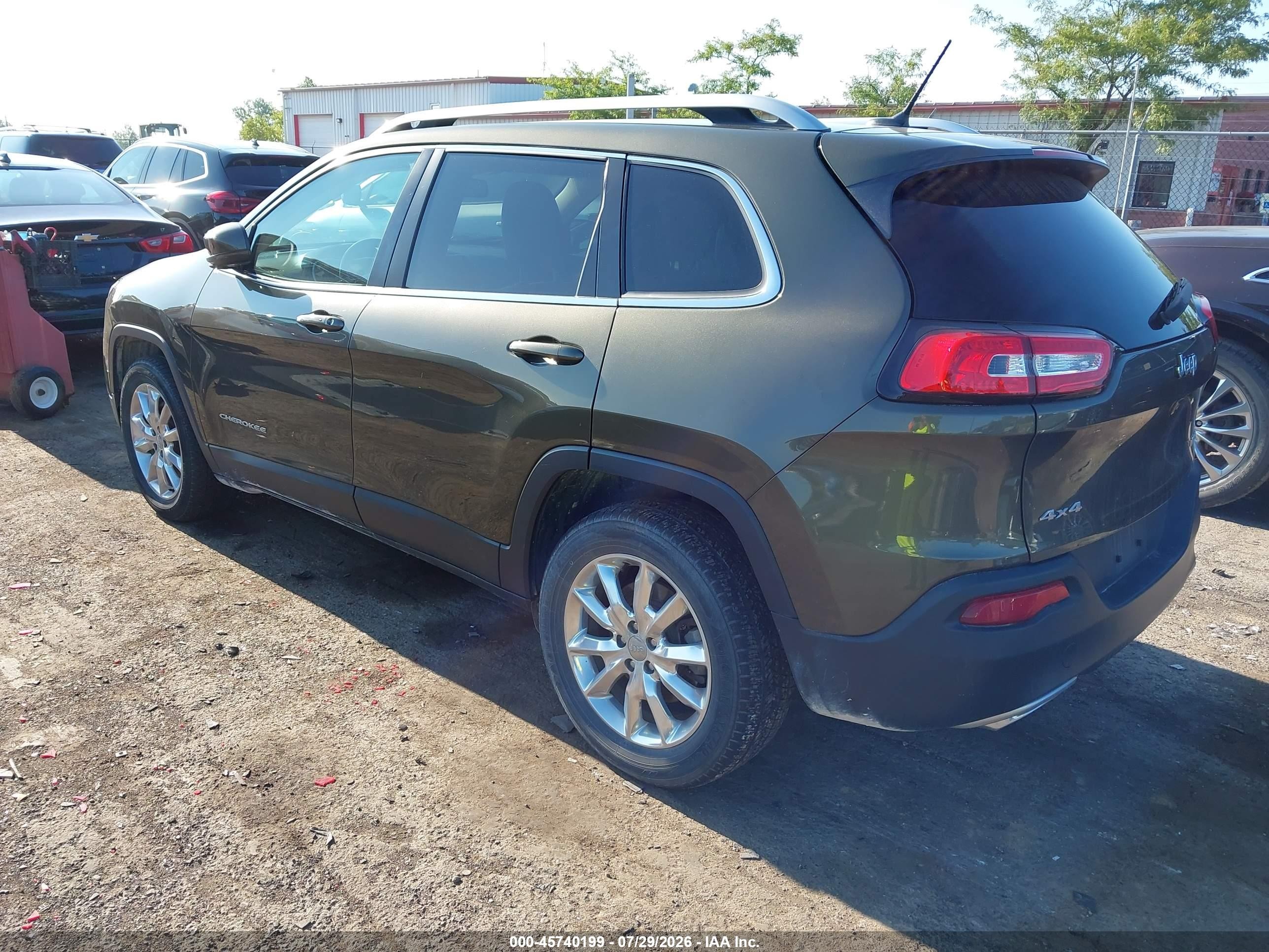2015 Jeep Cherokee Limited Green vin: 1C4PJMDS1FW676008