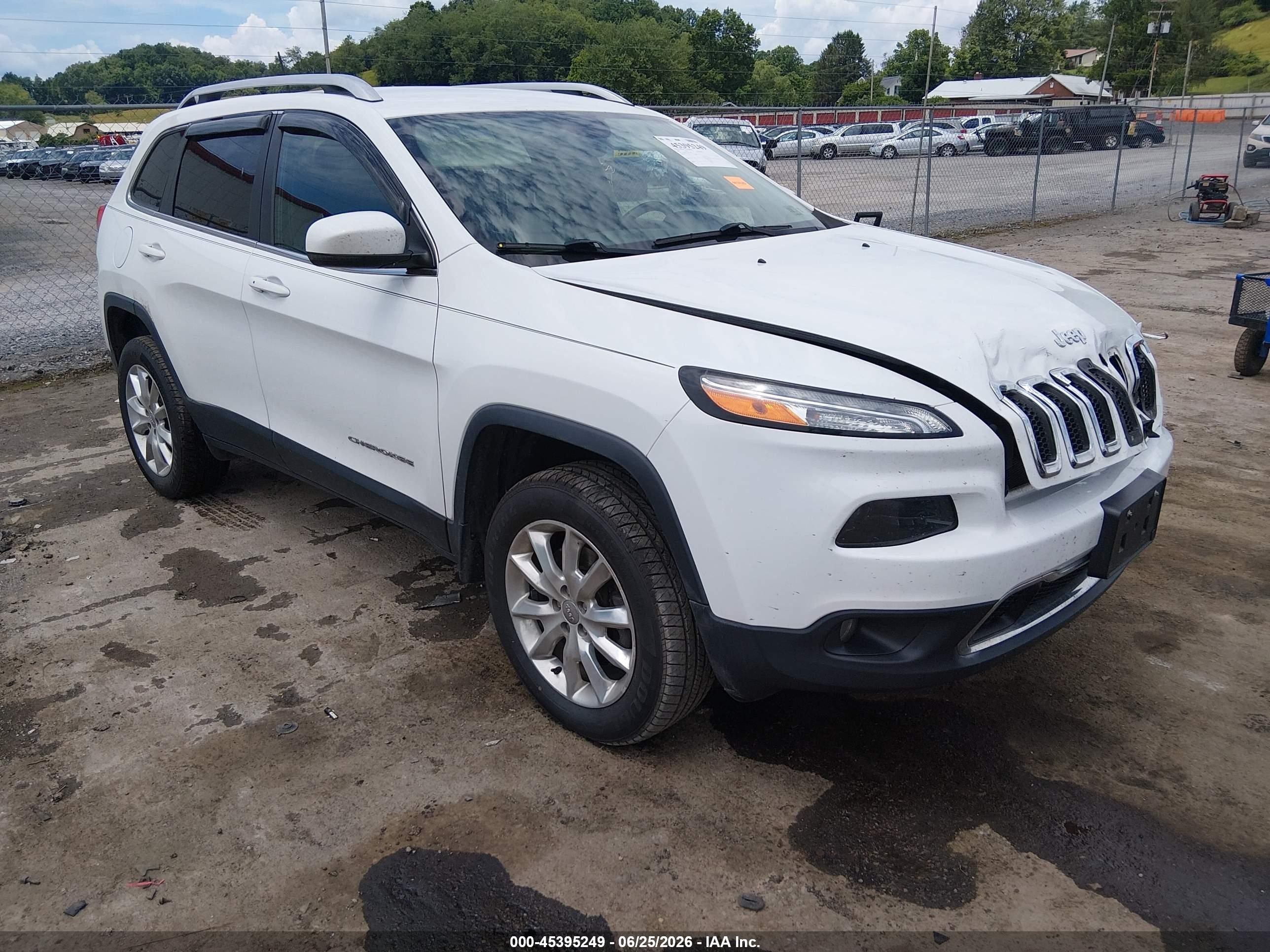 2017 Jeep Cherokee Limited 4x4 White vin: 1C4PJMDS1HW593892