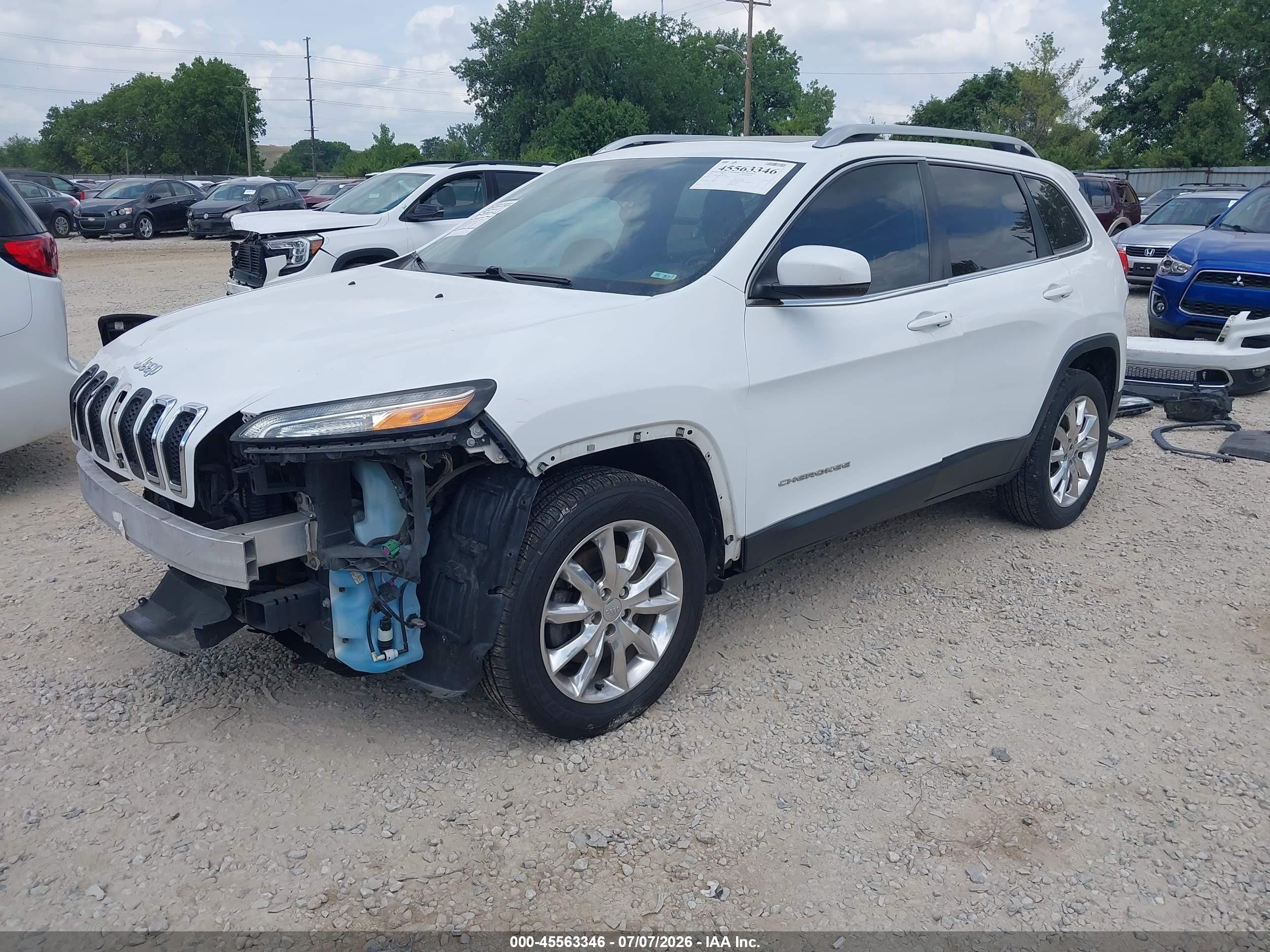 2014 Jeep Cherokee Limited White vin: 1C4PJMDS2EW129988