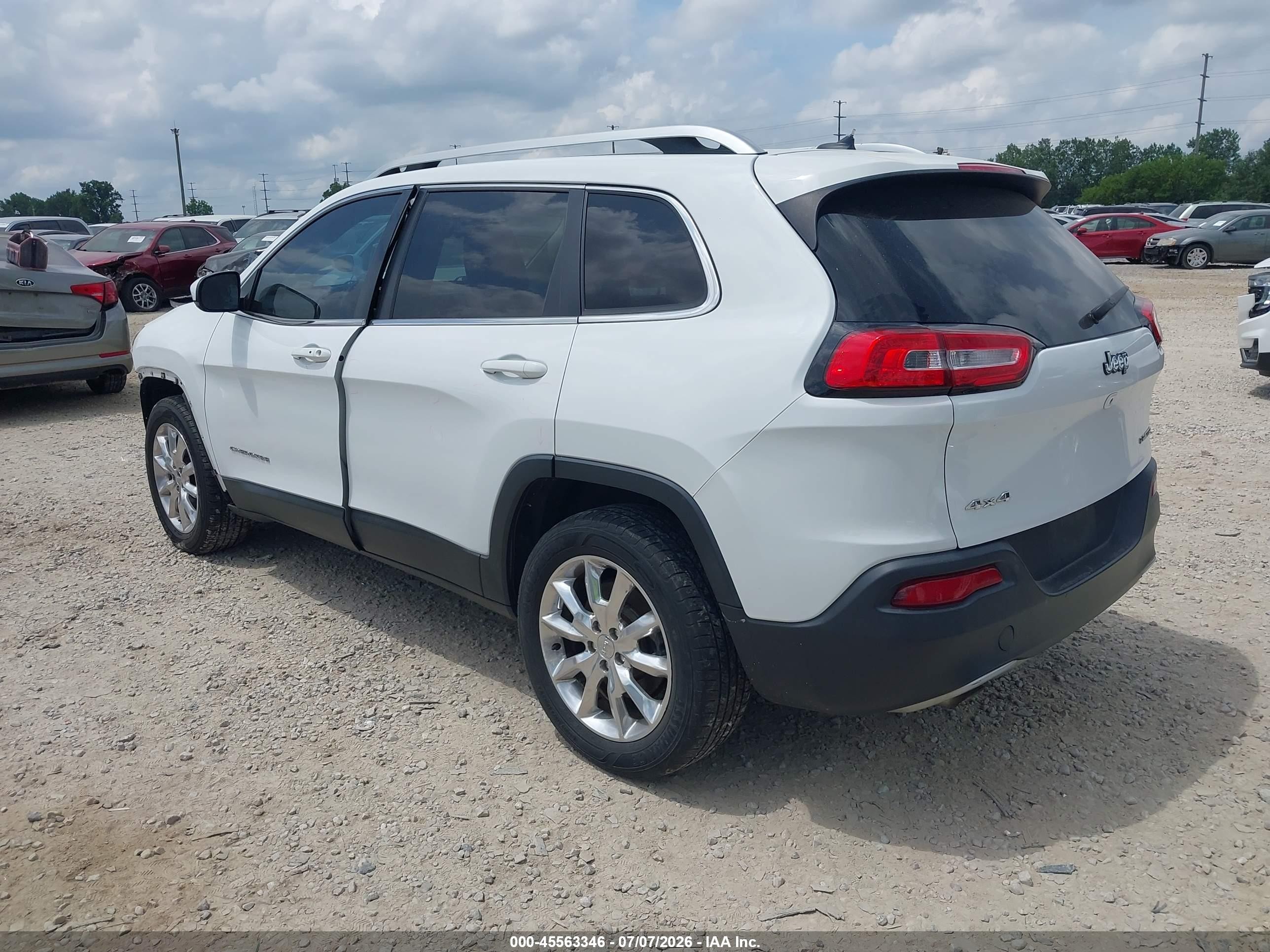 2014 Jeep Cherokee Limited White vin: 1C4PJMDS2EW129988