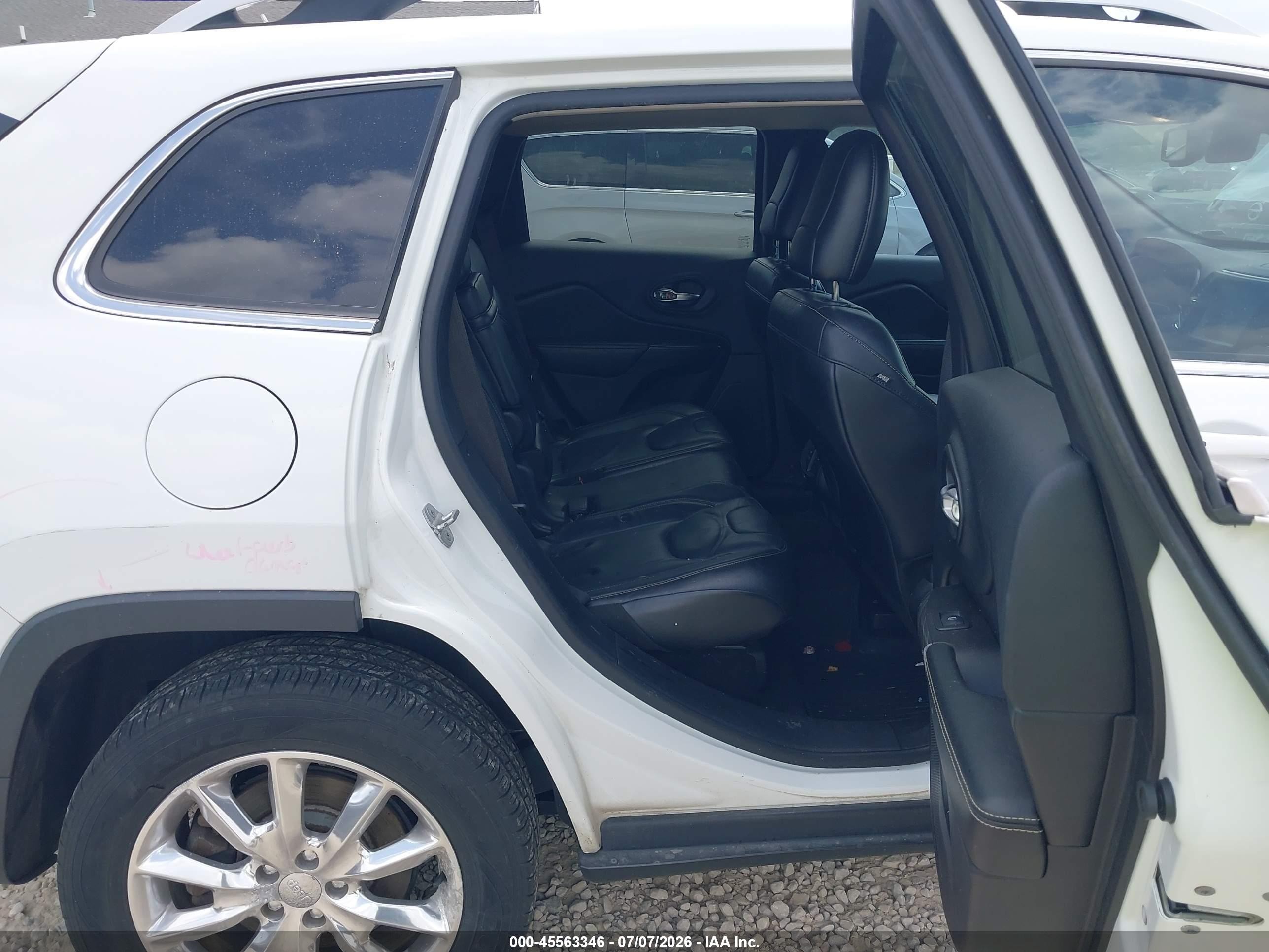 2014 Jeep Cherokee Limited White vin: 1C4PJMDS2EW129988