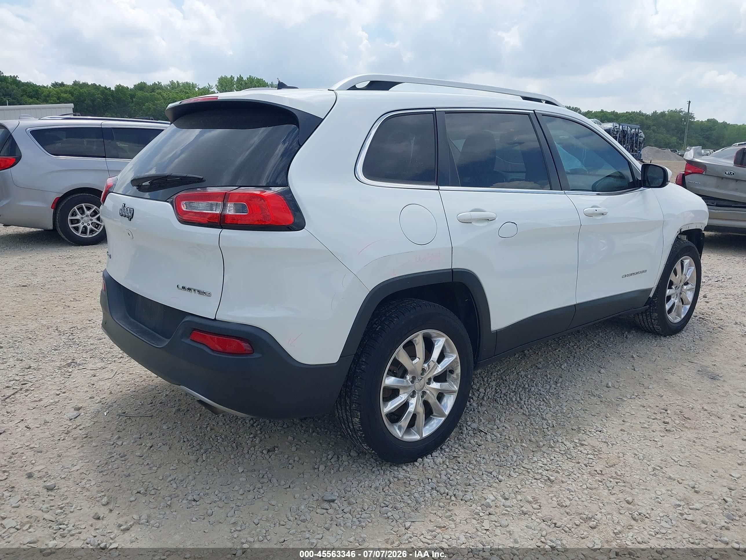 2014 Jeep Cherokee Limited White vin: 1C4PJMDS2EW129988