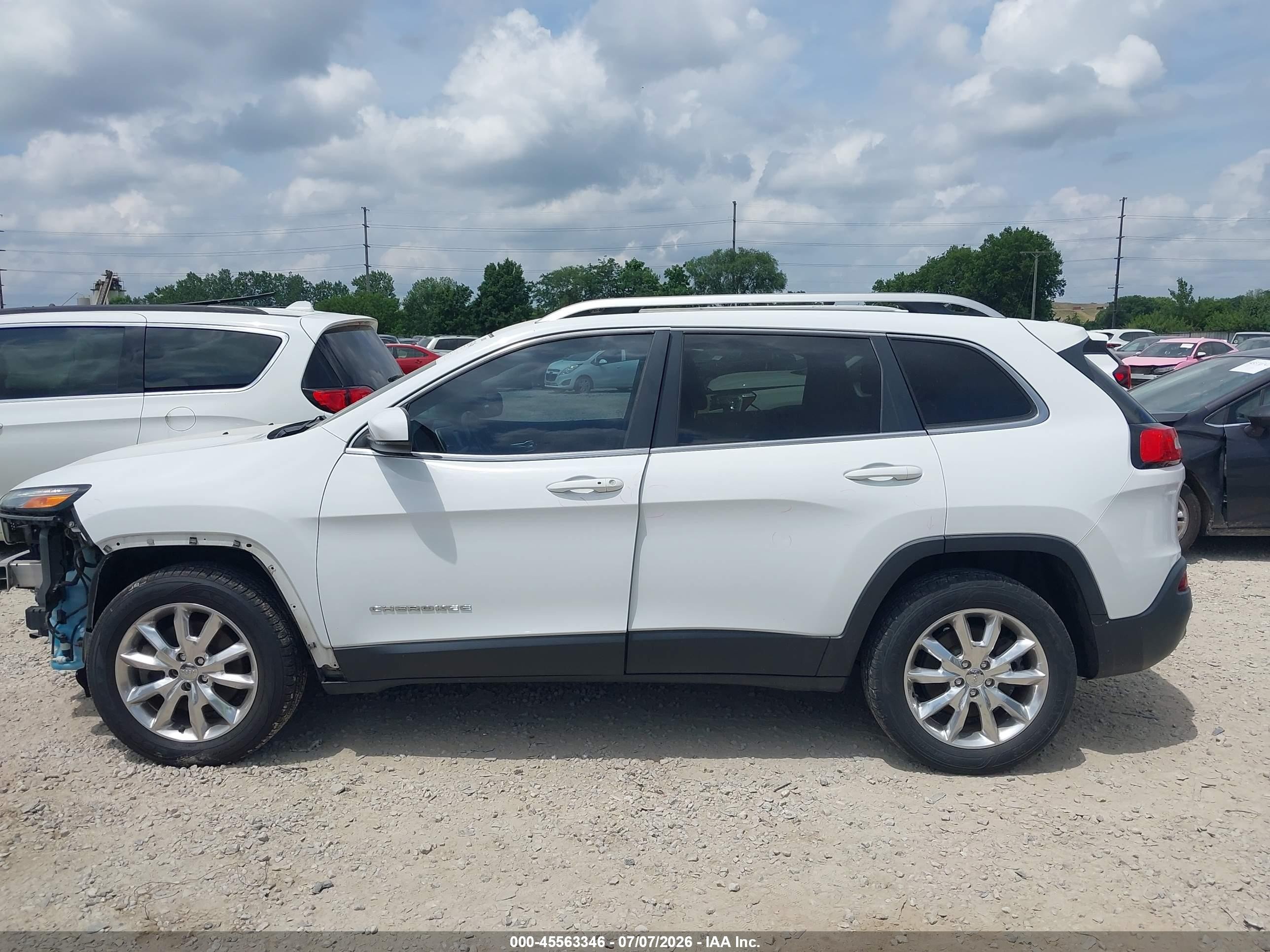 2014 Jeep Cherokee Limited White vin: 1C4PJMDS2EW129988