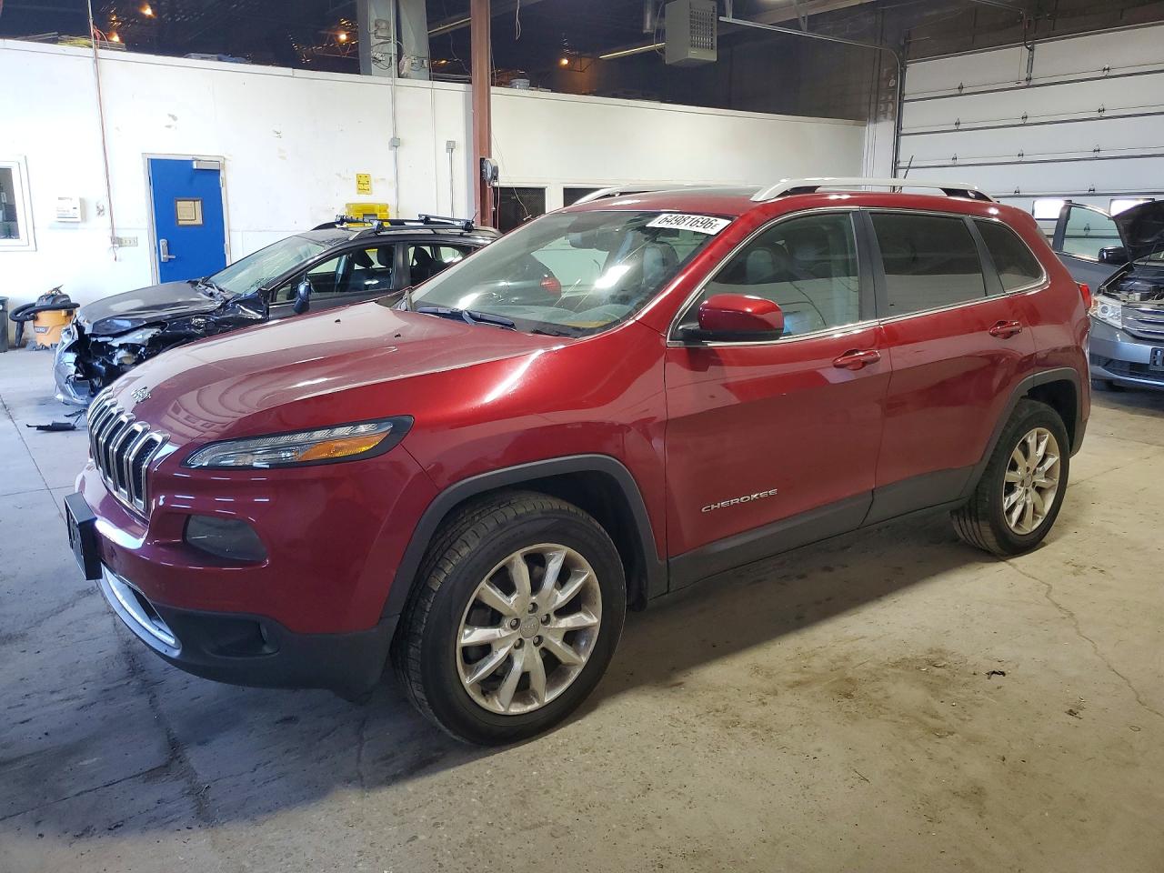 2014 Jeep Cherokee Limited Burgundy vin: 1C4PJMDS2EW182674