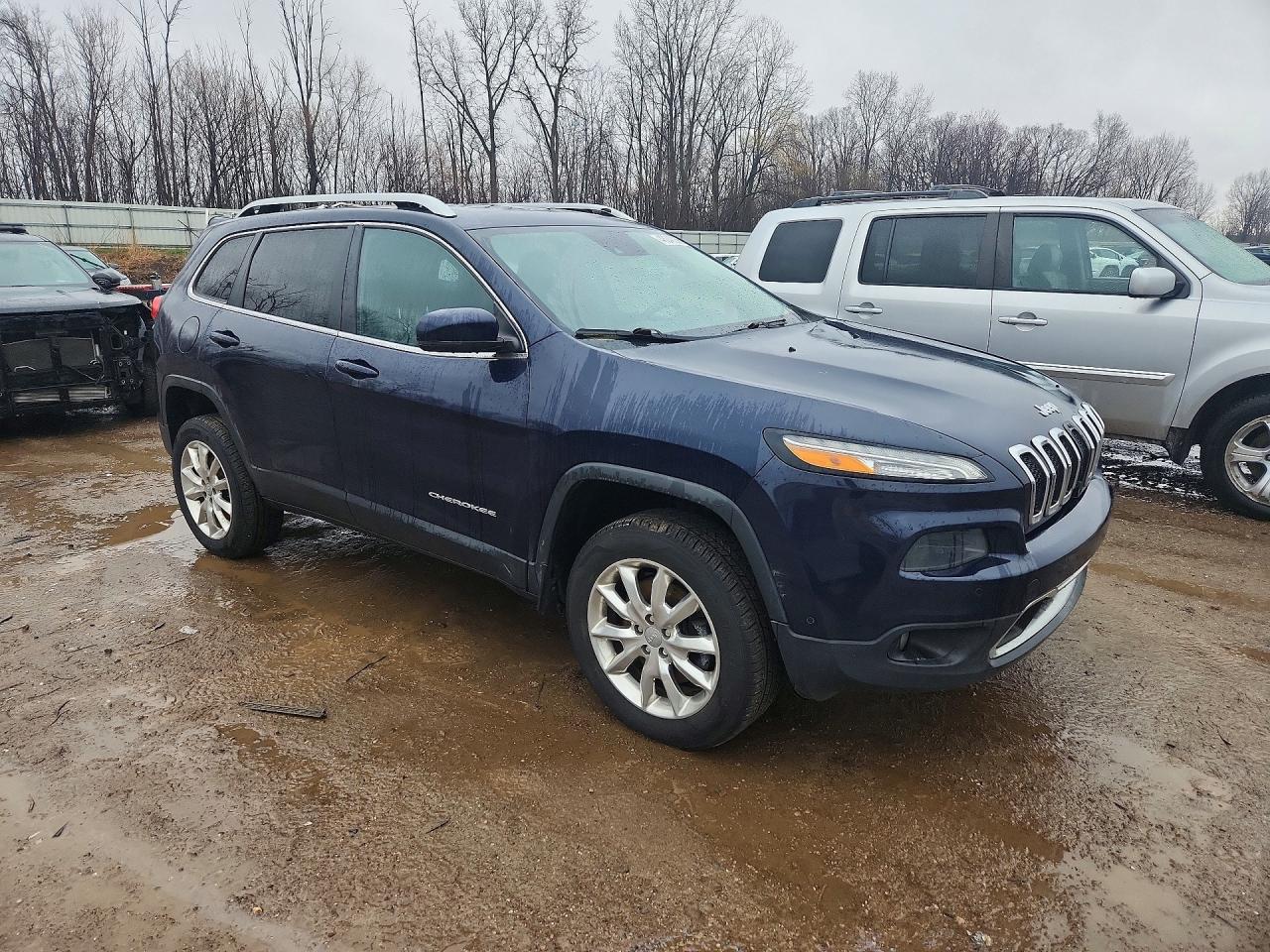 2014 Jeep Cherokee Limited Blue vin: 1C4PJMDS2EW190984