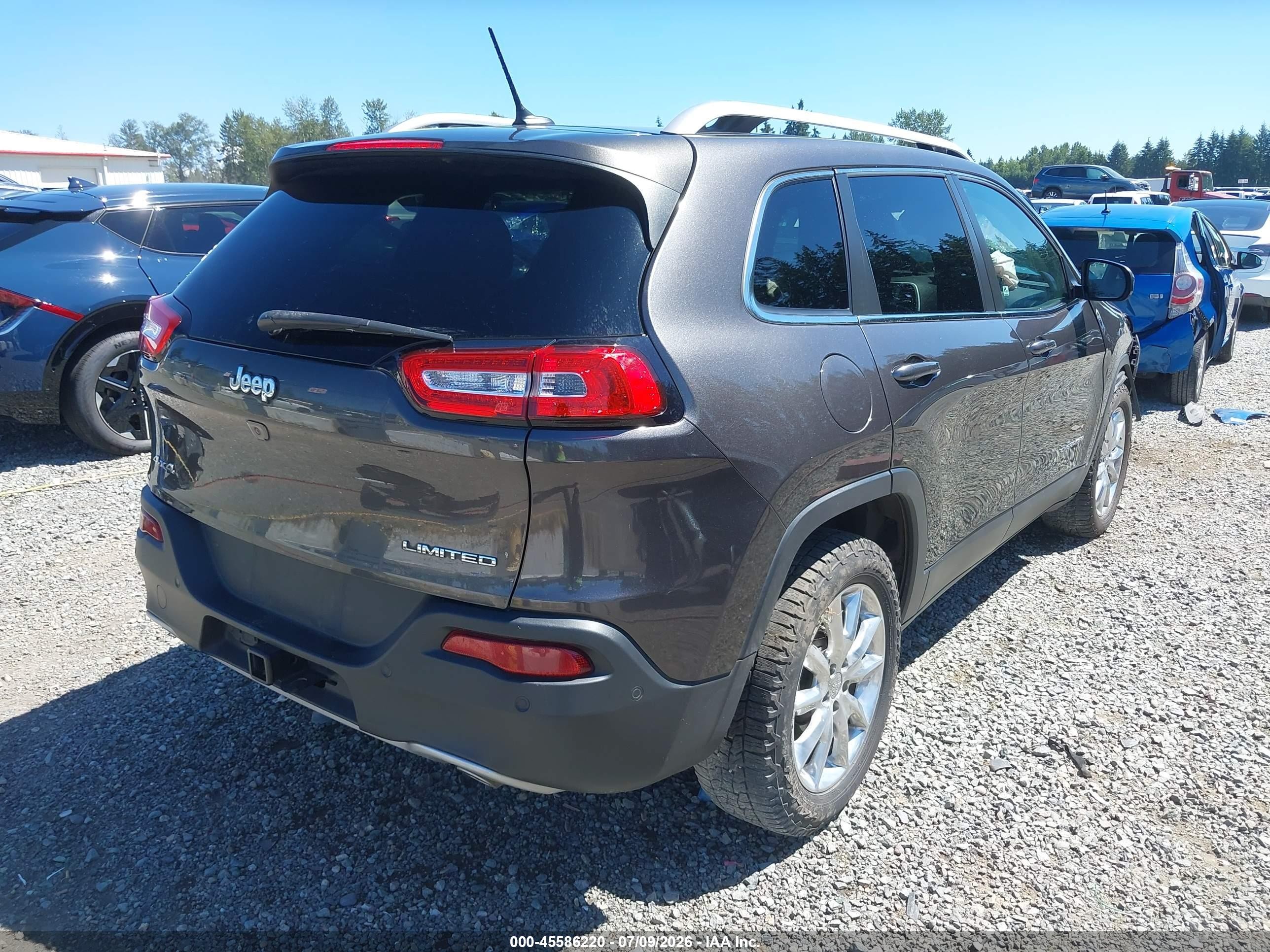2014 Jeep Cherokee Limited Gray vin: 1C4PJMDS2EW242694