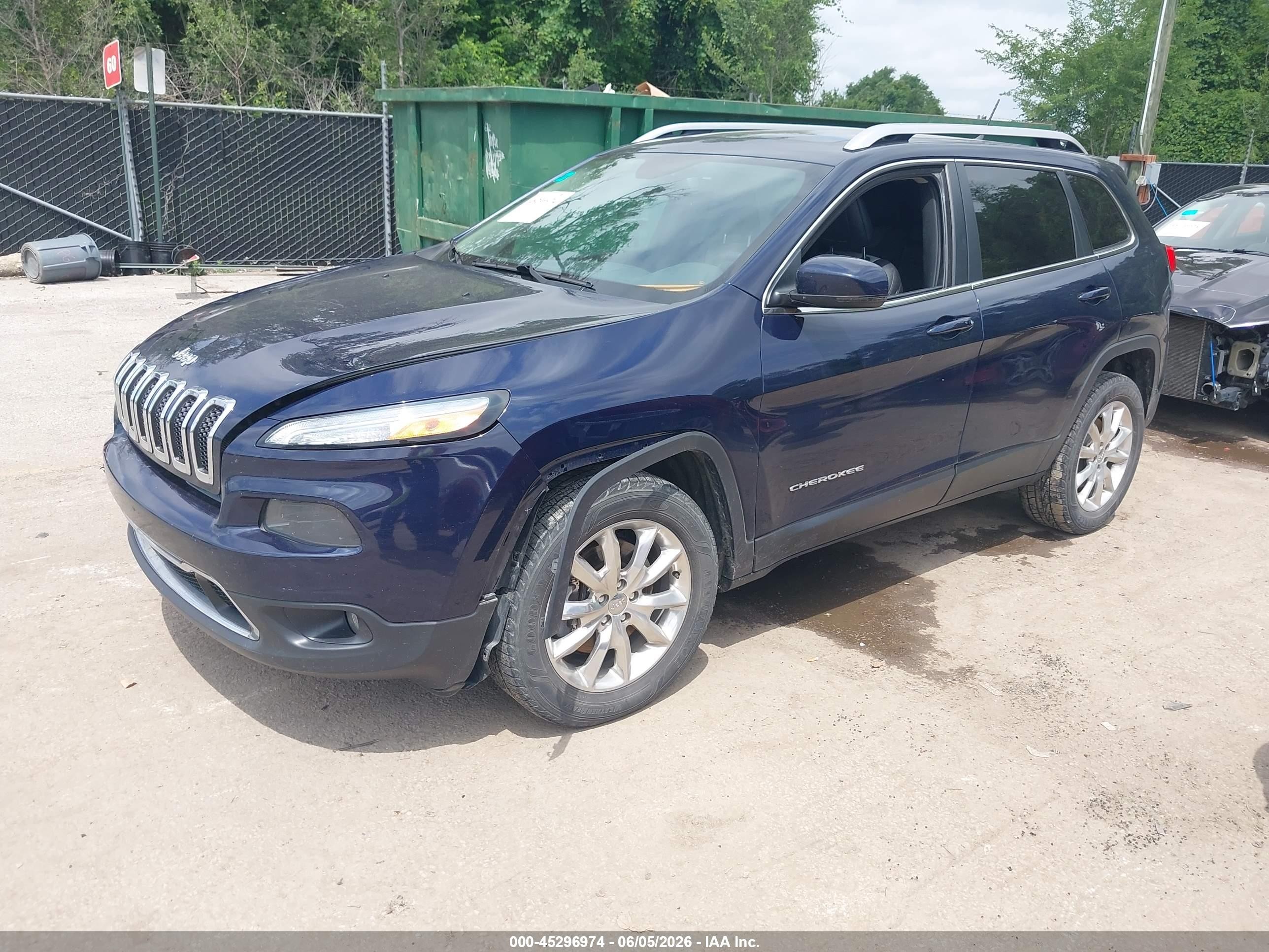 2014 Jeep Cherokee Limited Синий vin: 1C4PJMDS2EW259785