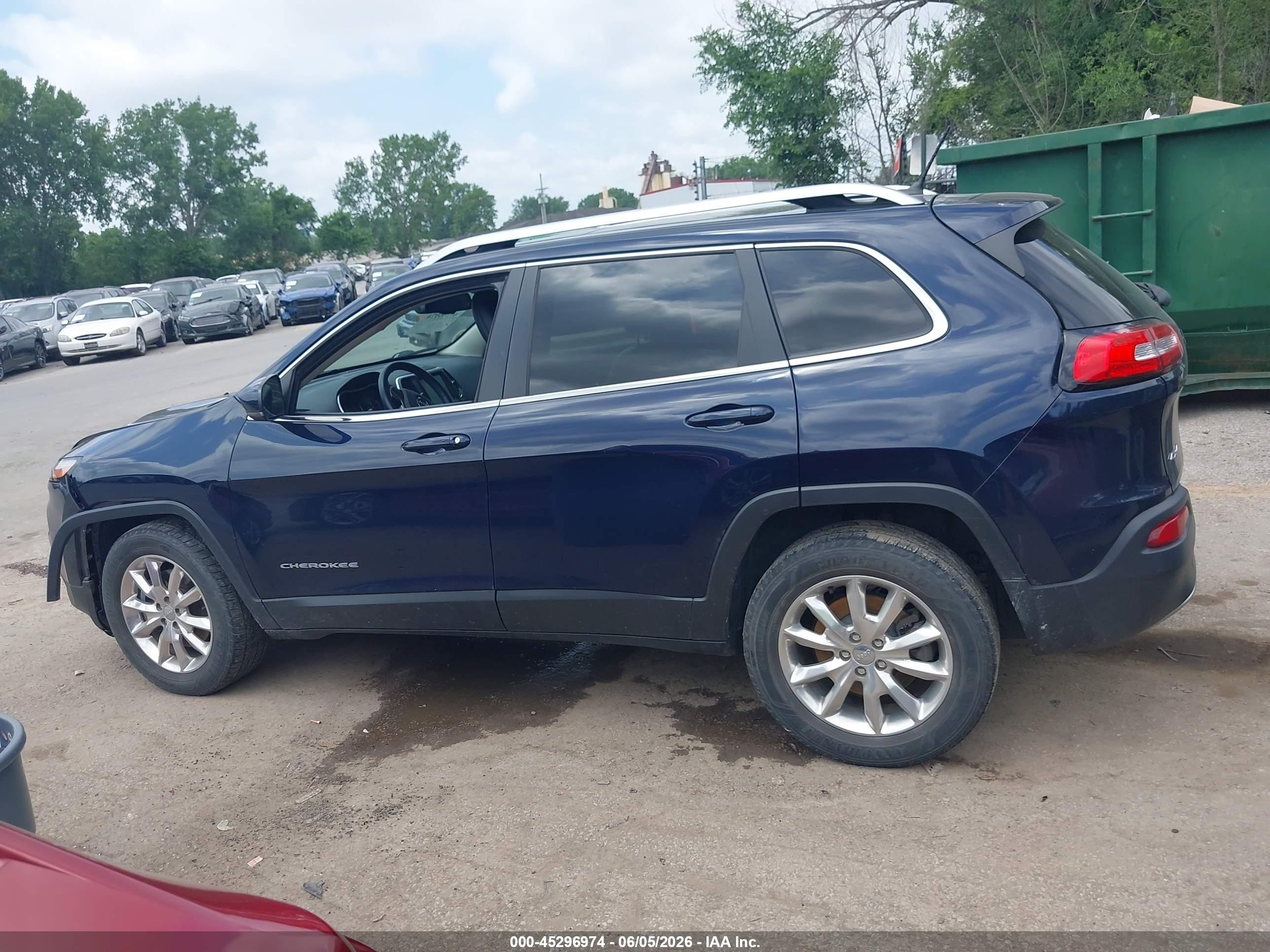 2014 Jeep Cherokee Limited Синий vin: 1C4PJMDS2EW259785
