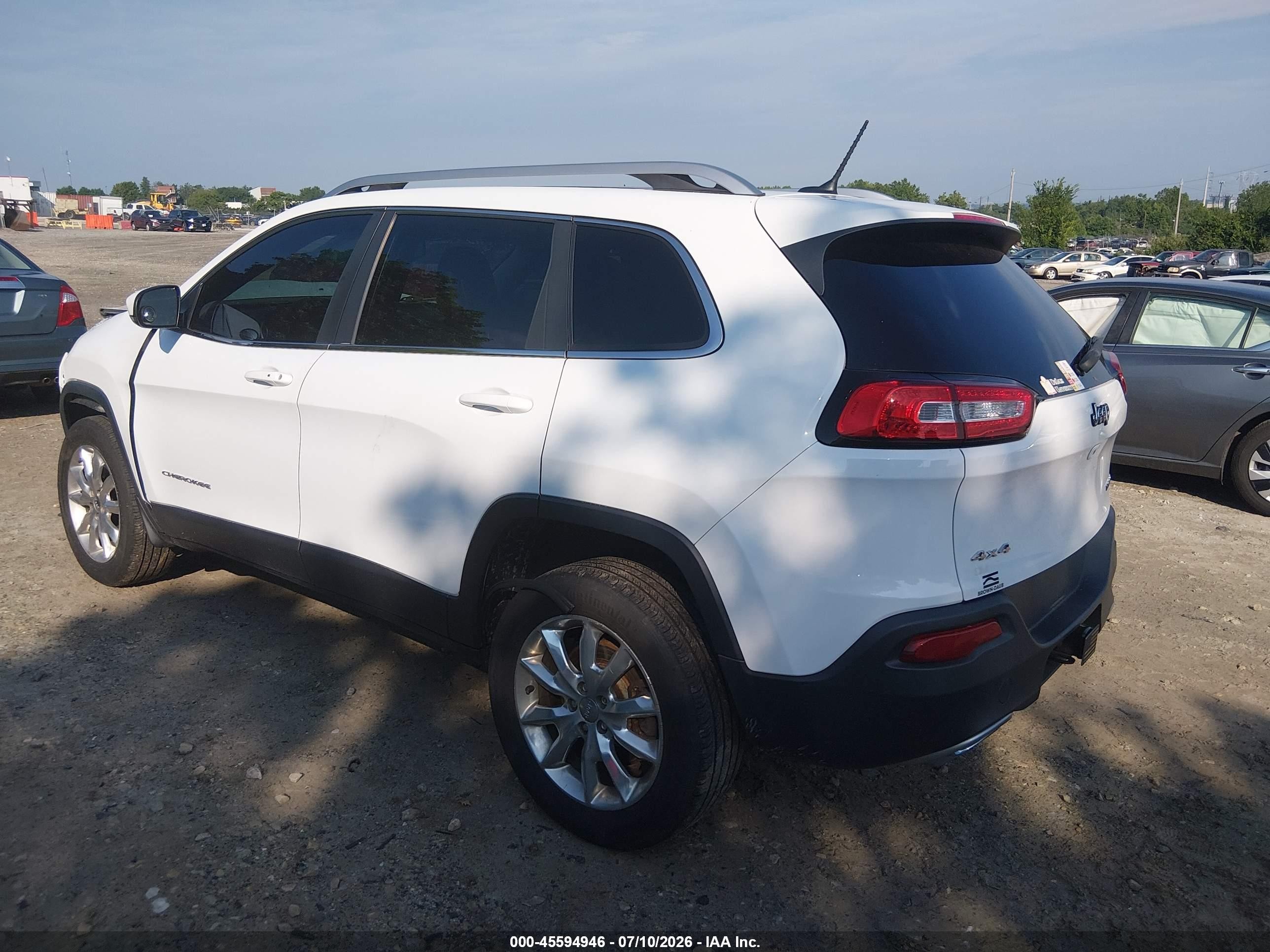 2015 Jeep Cherokee Limited White vin: 1C4PJMDS2FW502433