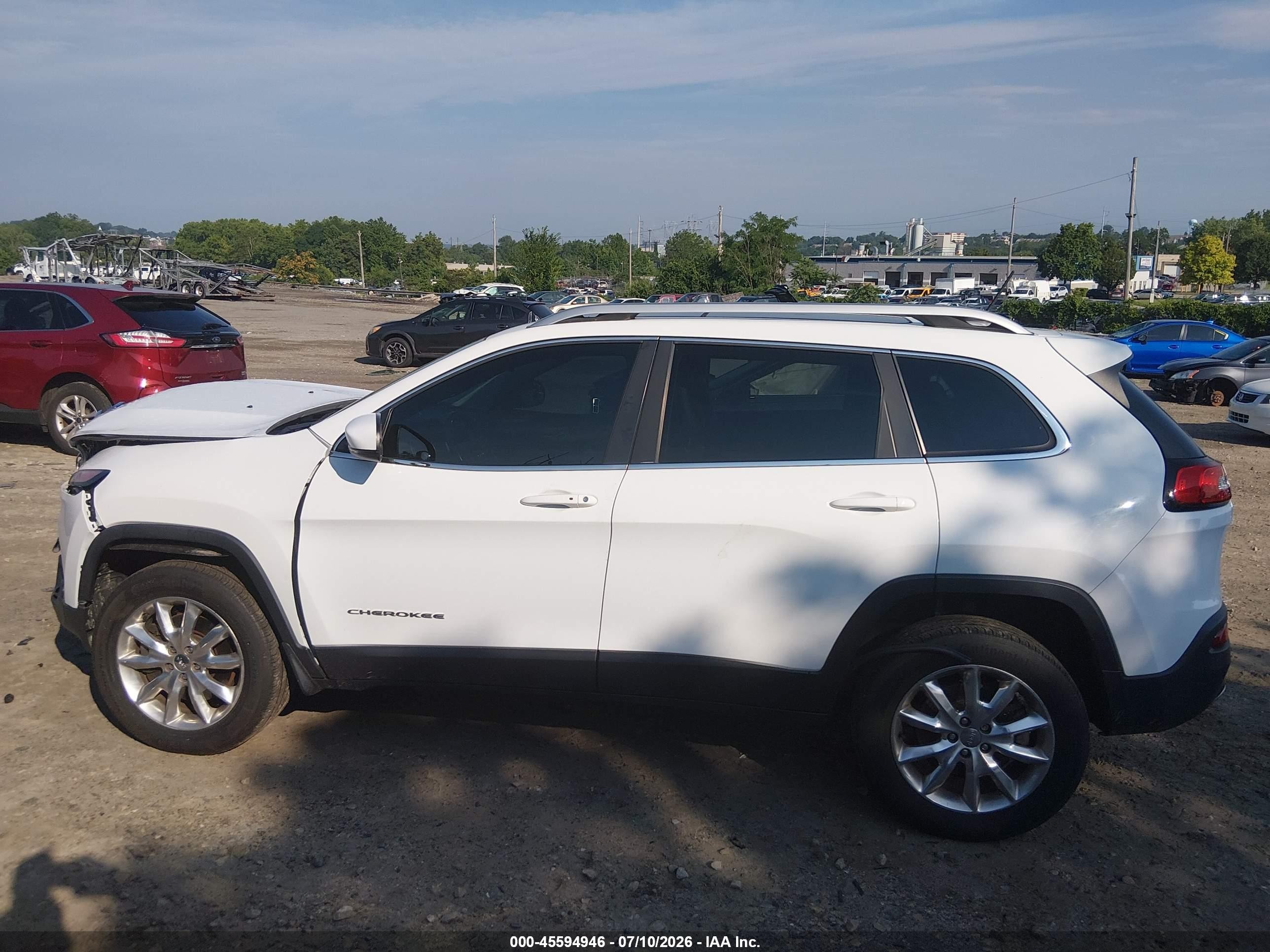 2015 Jeep Cherokee Limited White vin: 1C4PJMDS2FW502433