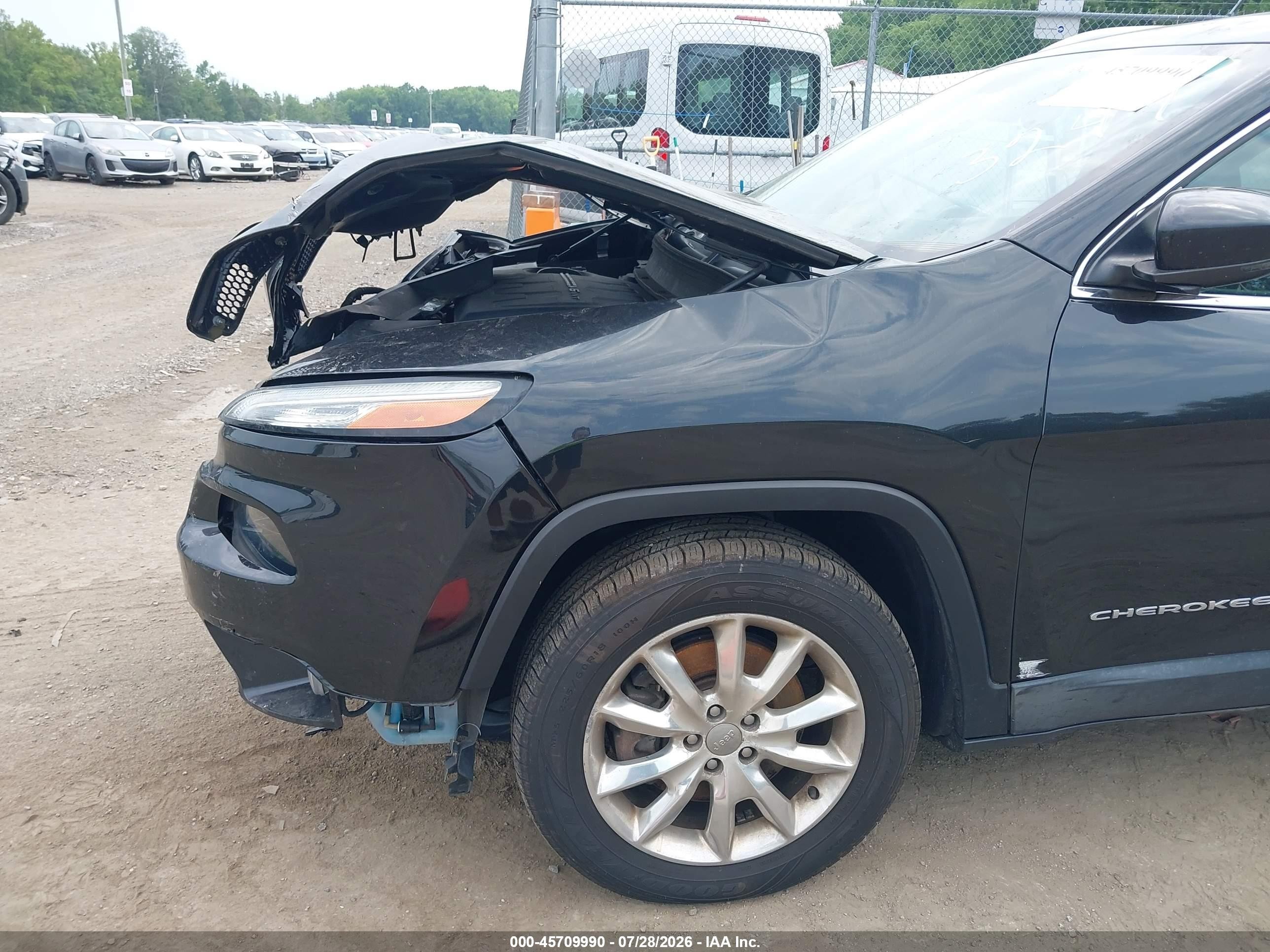 2015 Jeep Cherokee Limited Black vin: 1C4PJMDS2FW563247