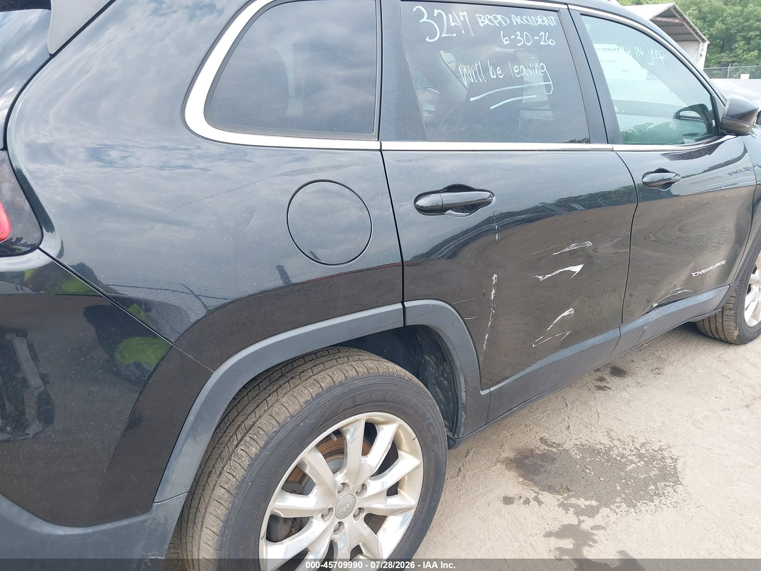 2015 Jeep Cherokee Limited Black vin: 1C4PJMDS2FW563247