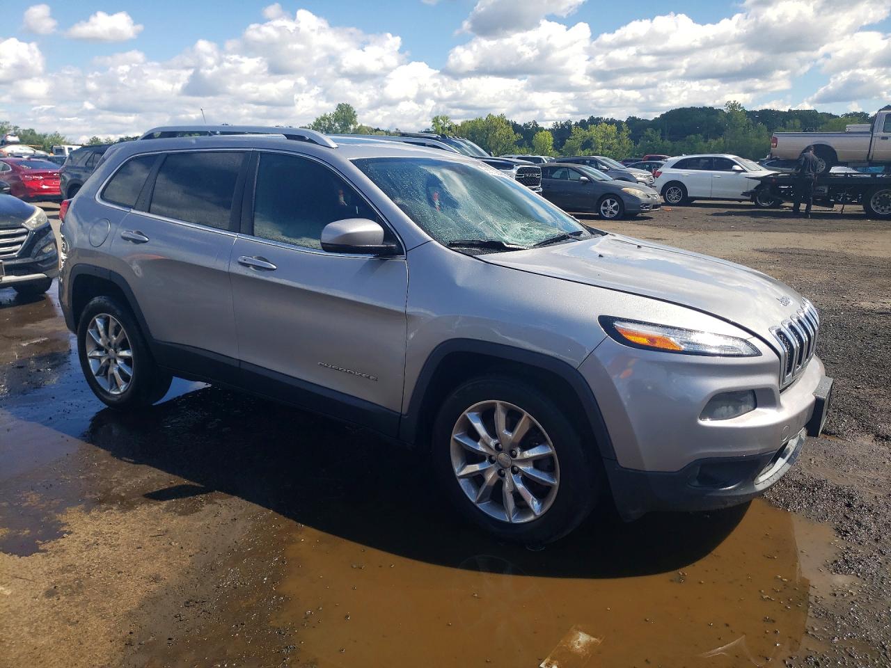 2015 Jeep Cherokee Limited Silver vin: 1C4PJMDS2FW582218