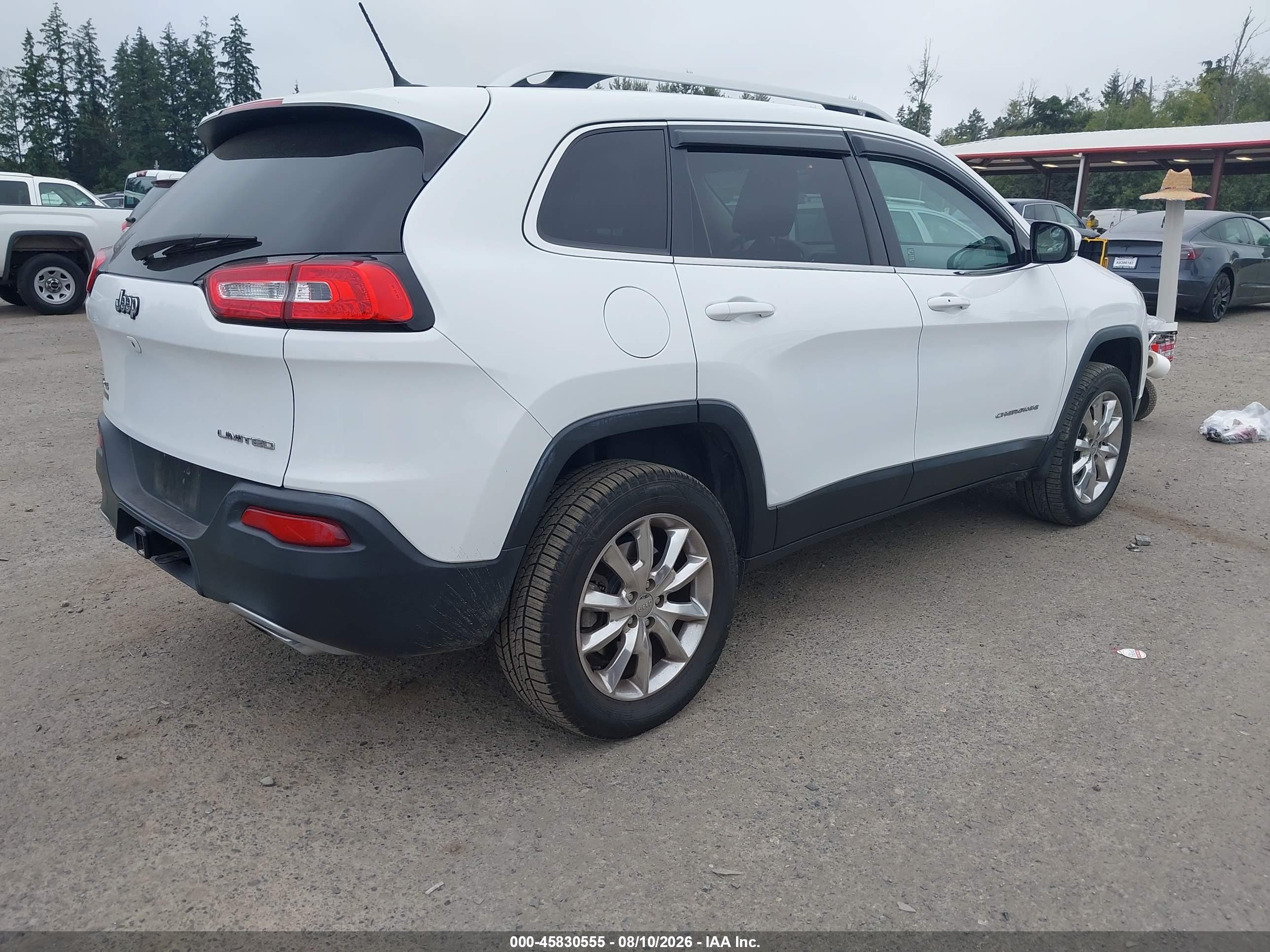 2015 Jeep Cherokee Limited White vin: 1C4PJMDS2FW648041