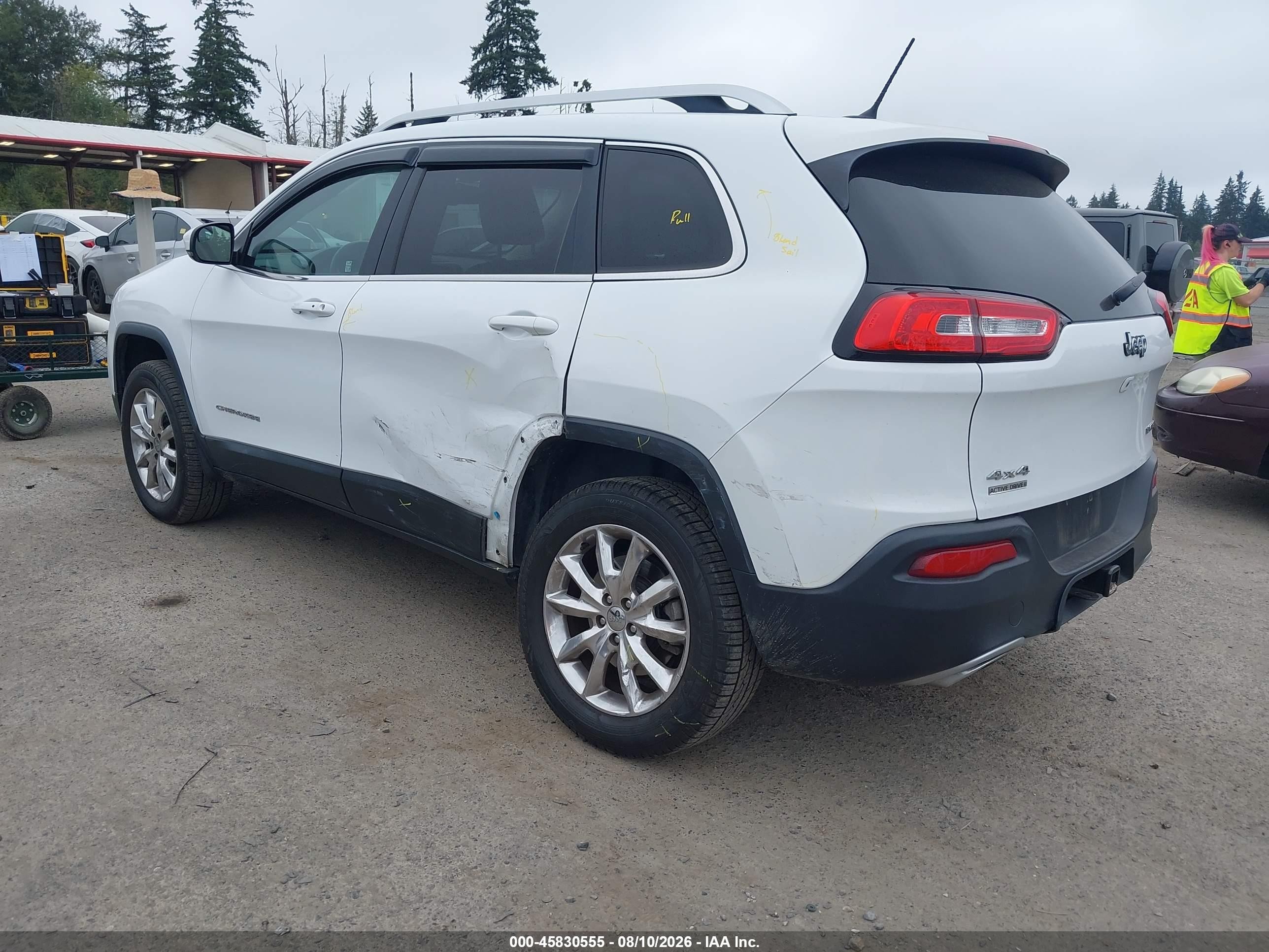 2015 Jeep Cherokee Limited White vin: 1C4PJMDS2FW648041
