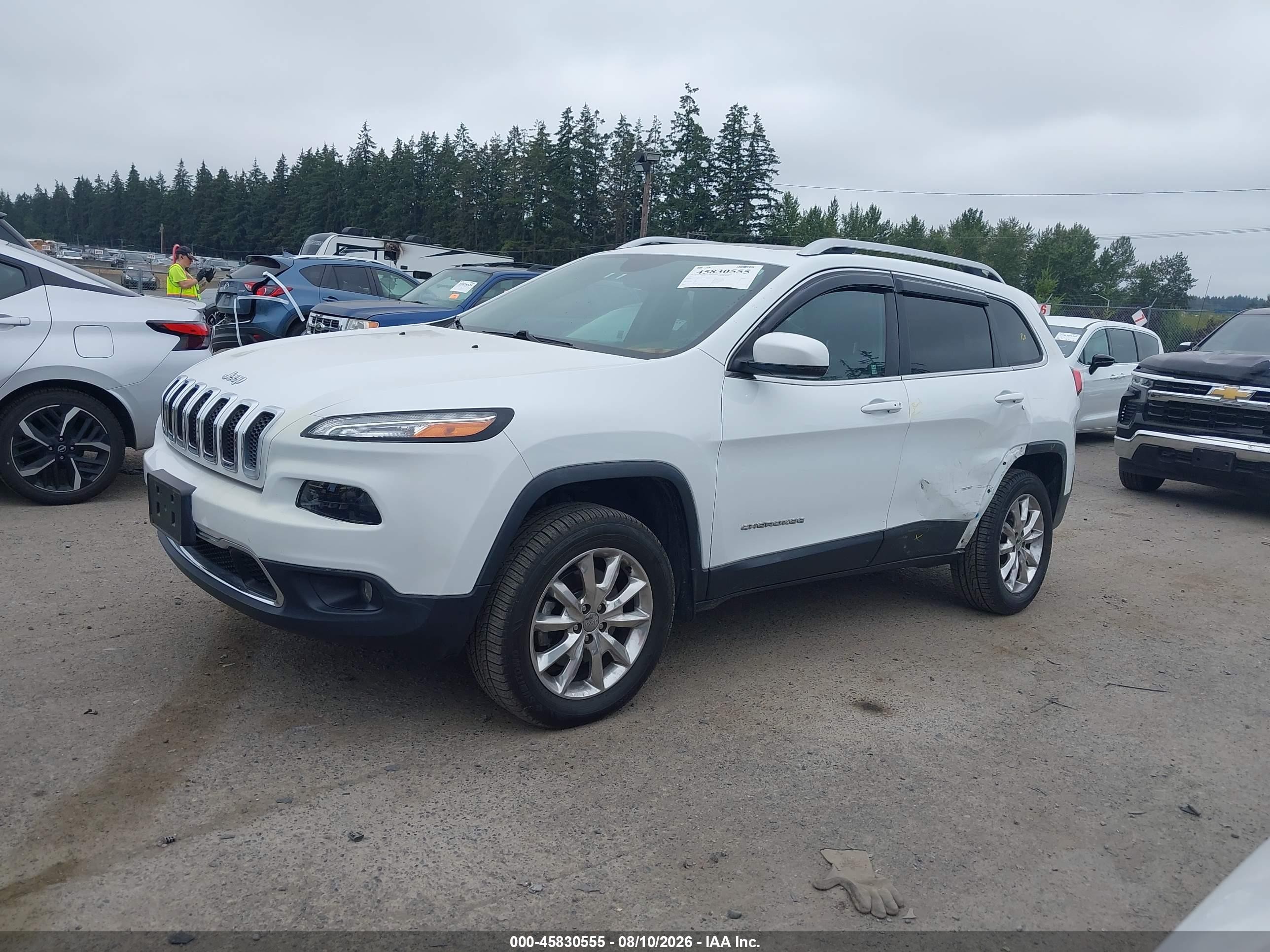 2015 Jeep Cherokee Limited White vin: 1C4PJMDS2FW648041